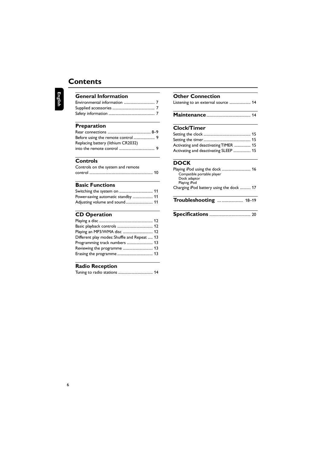 Philips MCM138D user manual Contents 