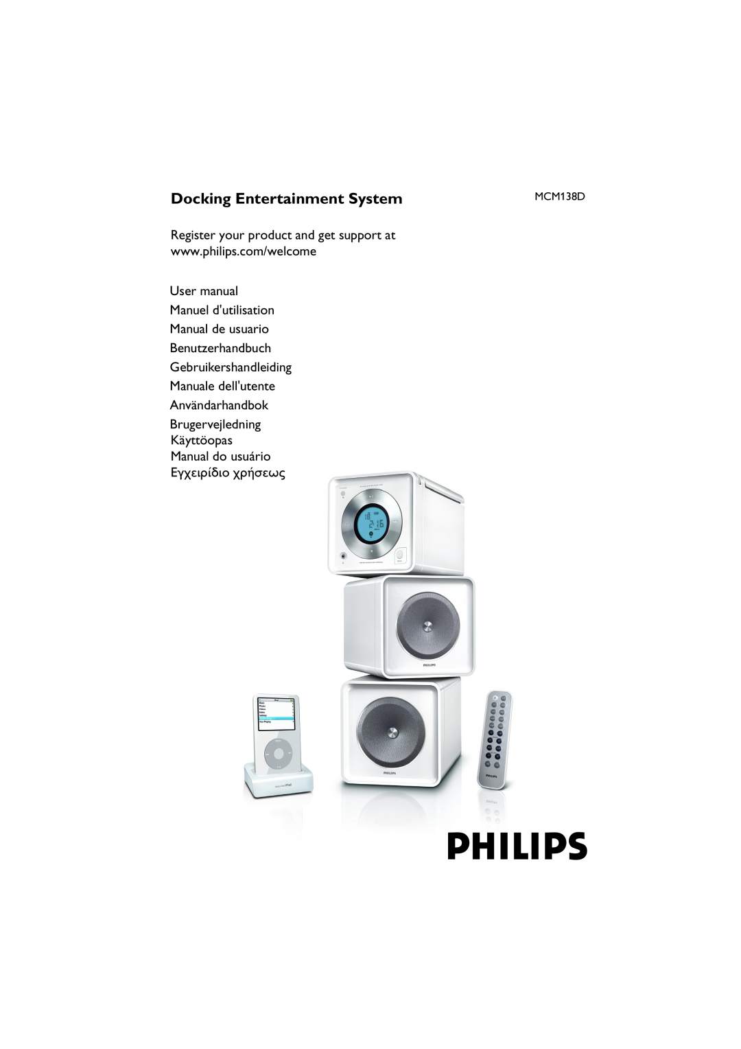 Philips MCM138D user manual Docking Entertainment System, Register your product and get support at 