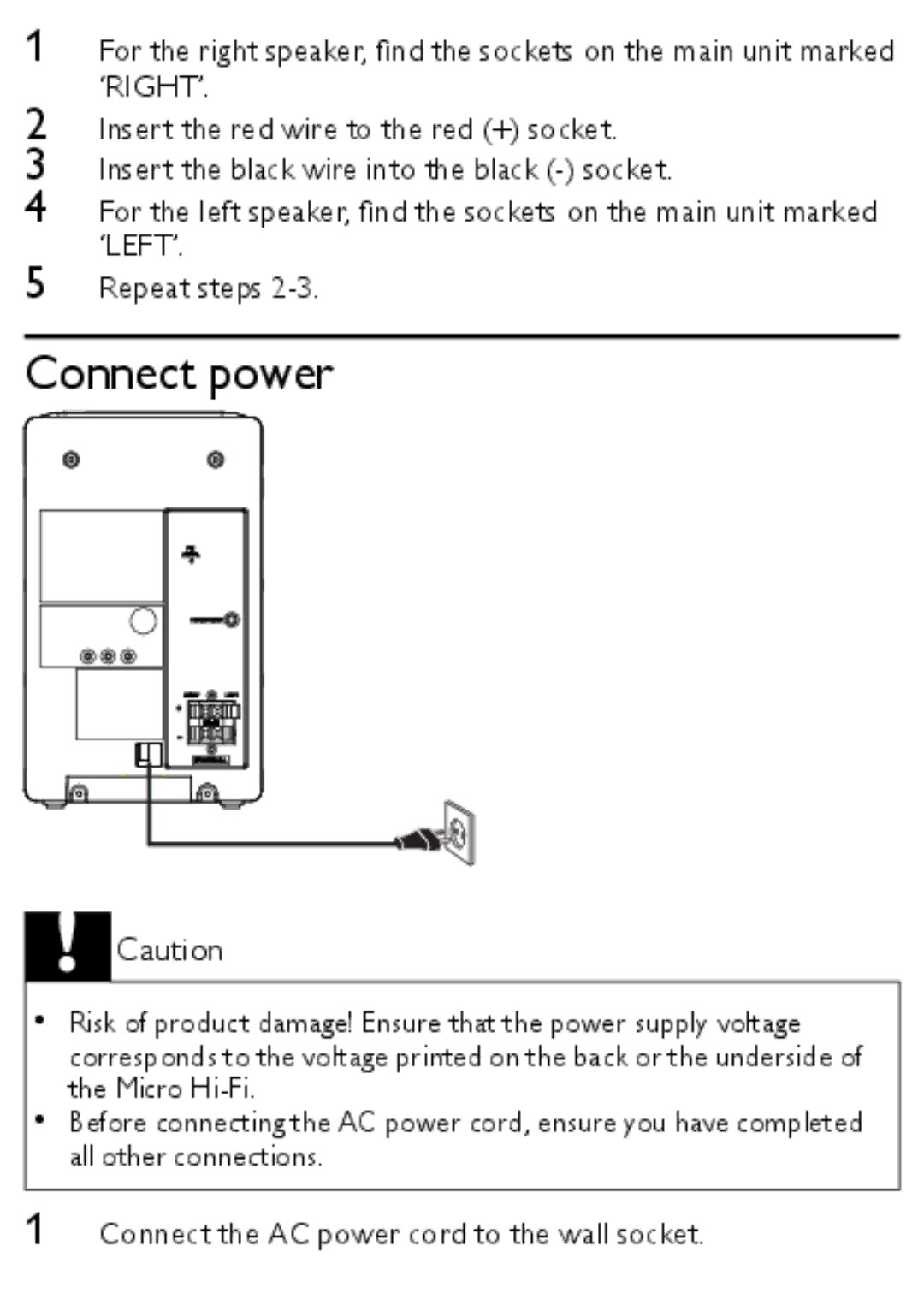 Philips MCM166 user manual Connect power 