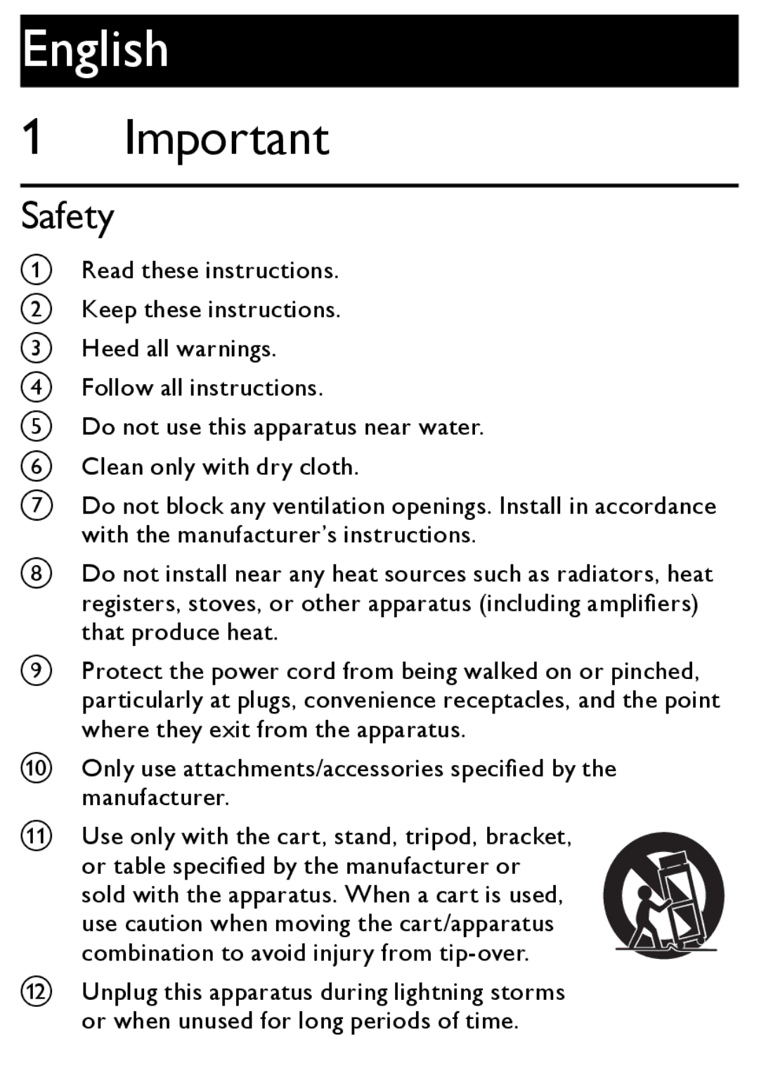 Philips MCM166 user manual English, Safety 