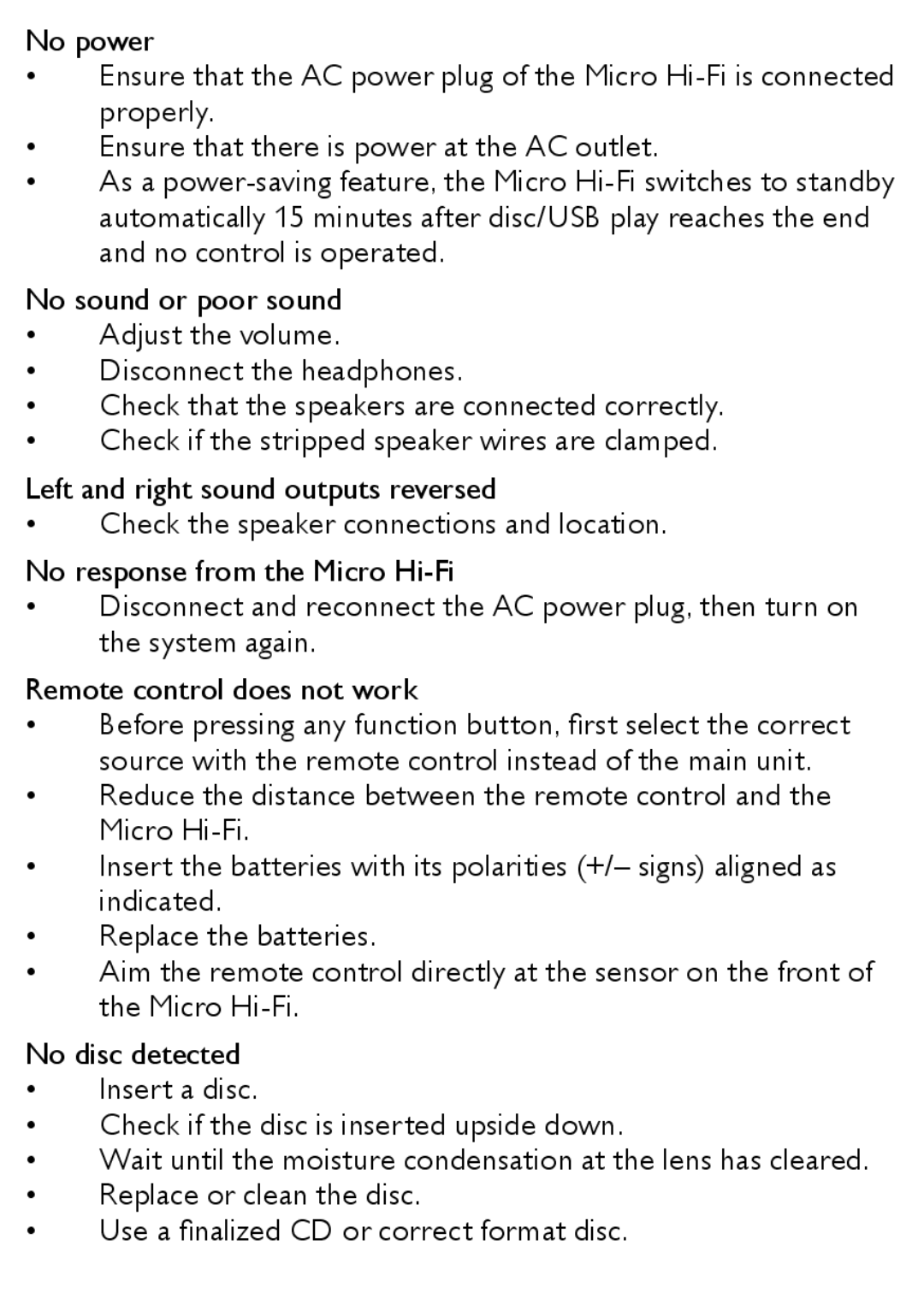 Philips MCM166 user manual Wait until the moisture condensation at the lens has cleared 