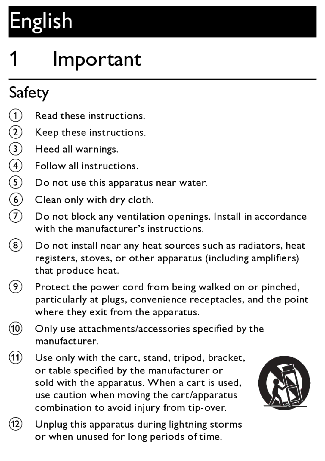 Philips MCM166/12 user manual English, Safety 