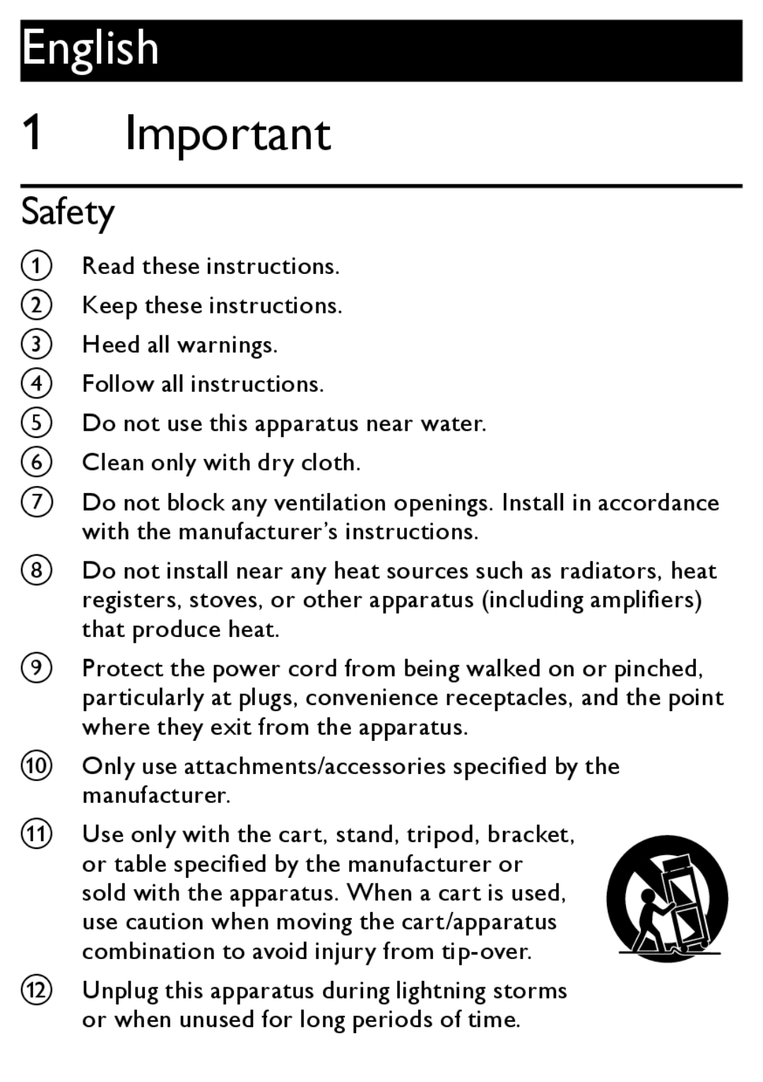 Philips MCM167 user manual English, Safety 