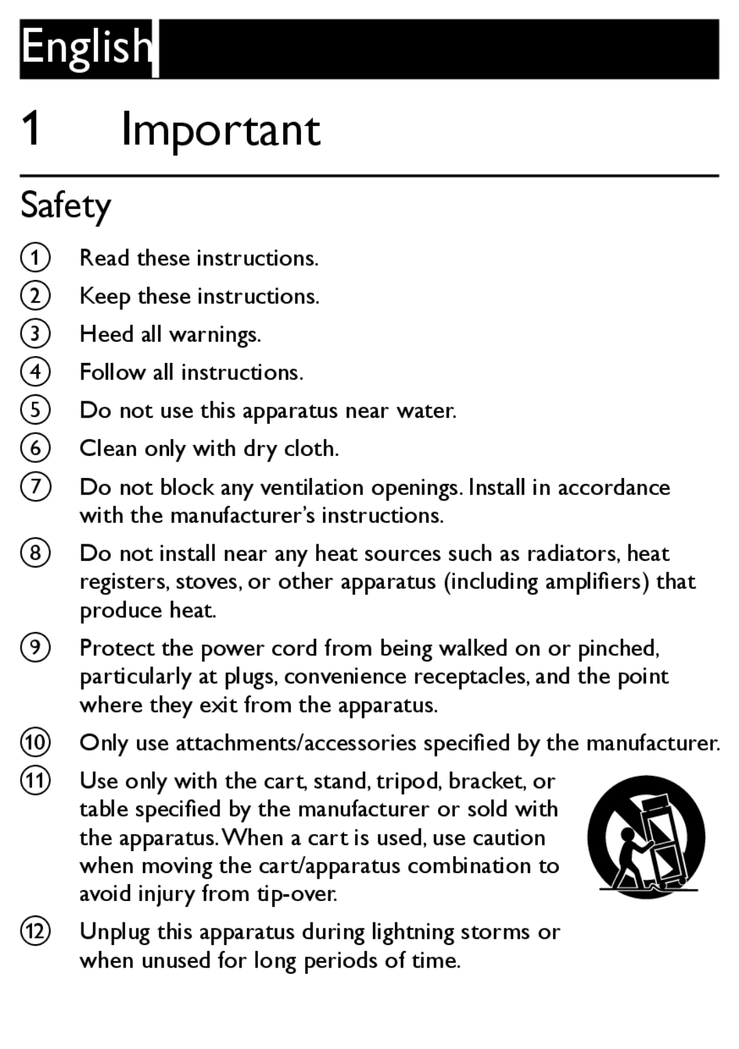 Philips MCM169 user manual English, Safety 