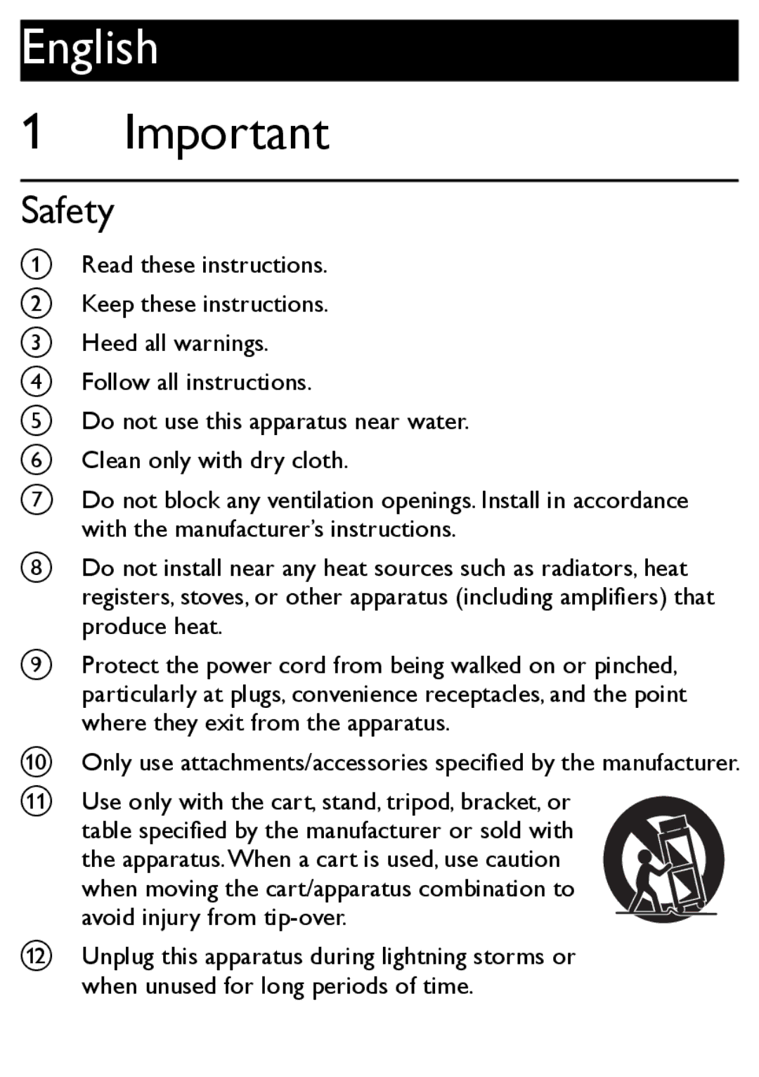 Philips MCM169/12 user manual English, Safety 