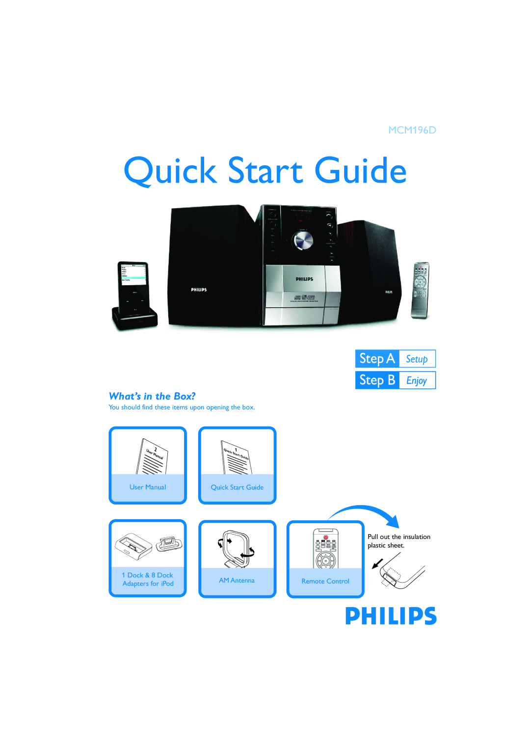 Philips MCM196D/37B quick start Quick Start Guide 