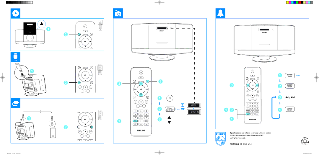 Philips MCM2050 user manual Usb, Sec 