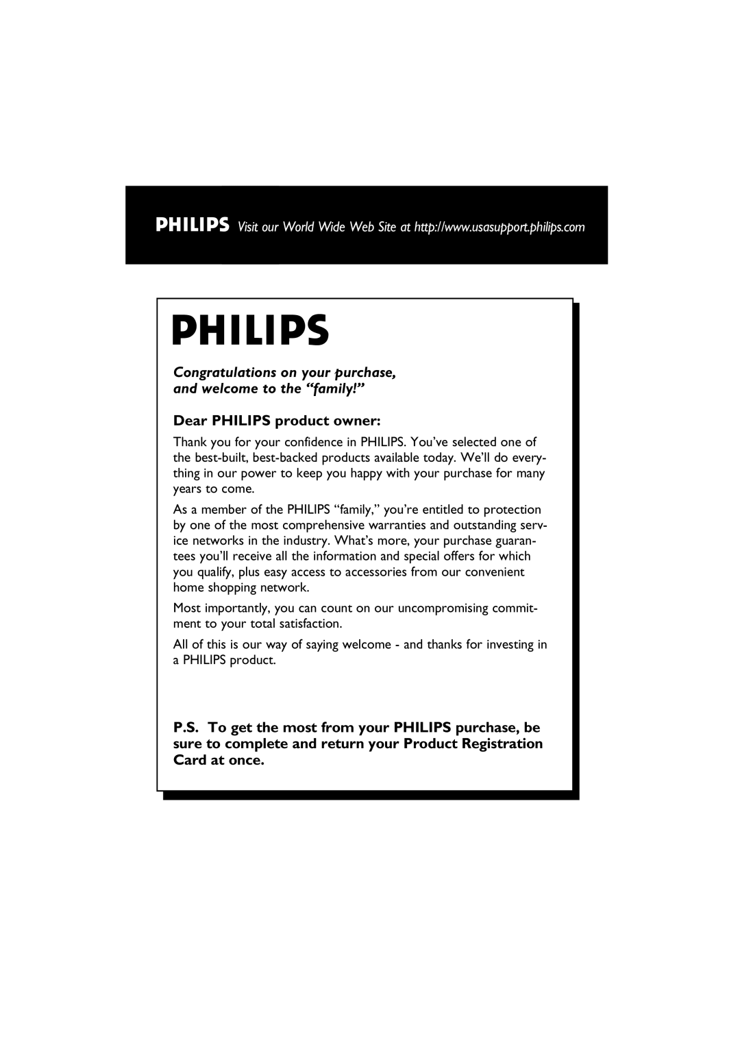 Philips MCM275 owner manual Dear Philips product owner 