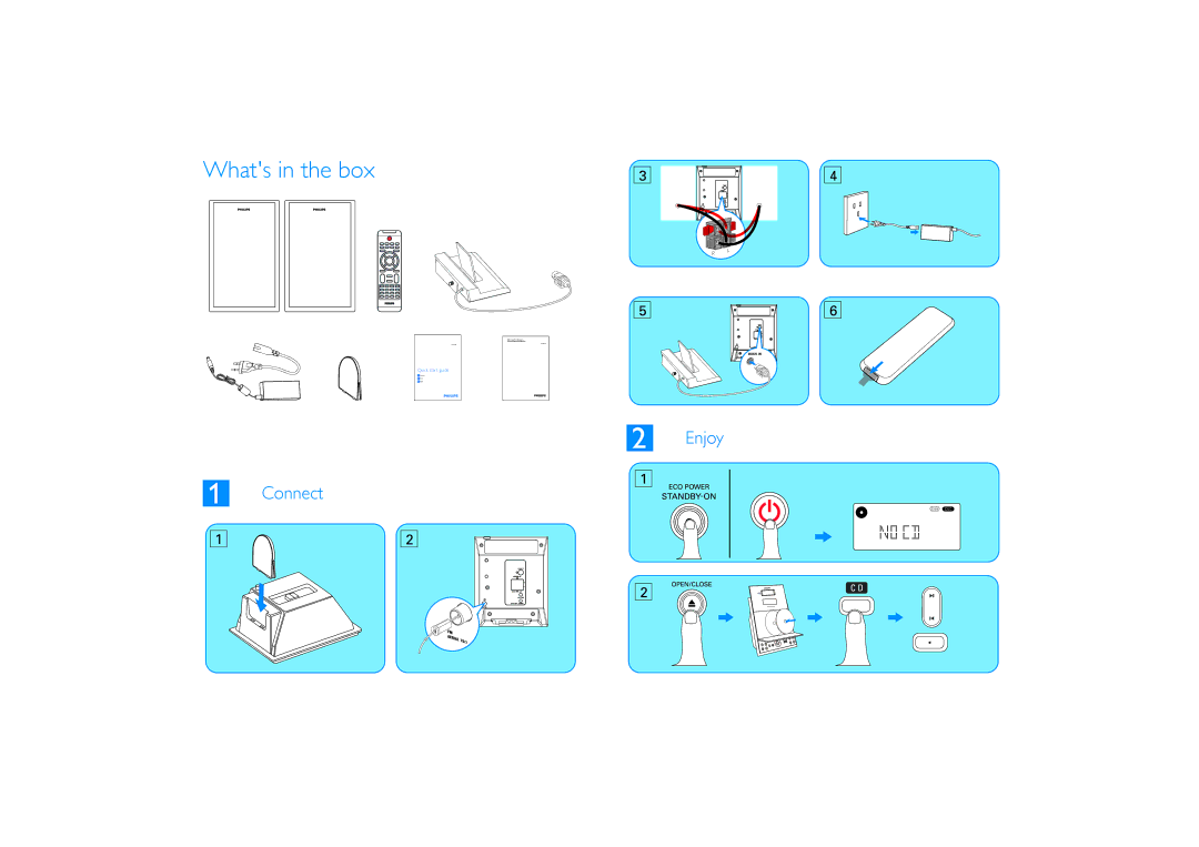 Philips MCM280D quick start Whats in the box 