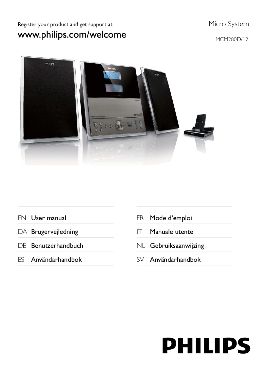 Philips MCM280D/12 user manual Register your product and get support at 