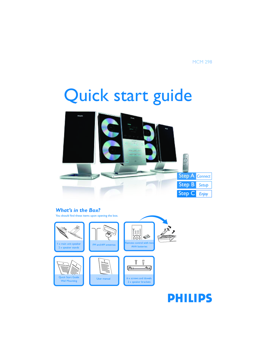 Philips MCM298/37B quick start Quick start guide, What’s in the Box?, You should find these items upon opening the box 