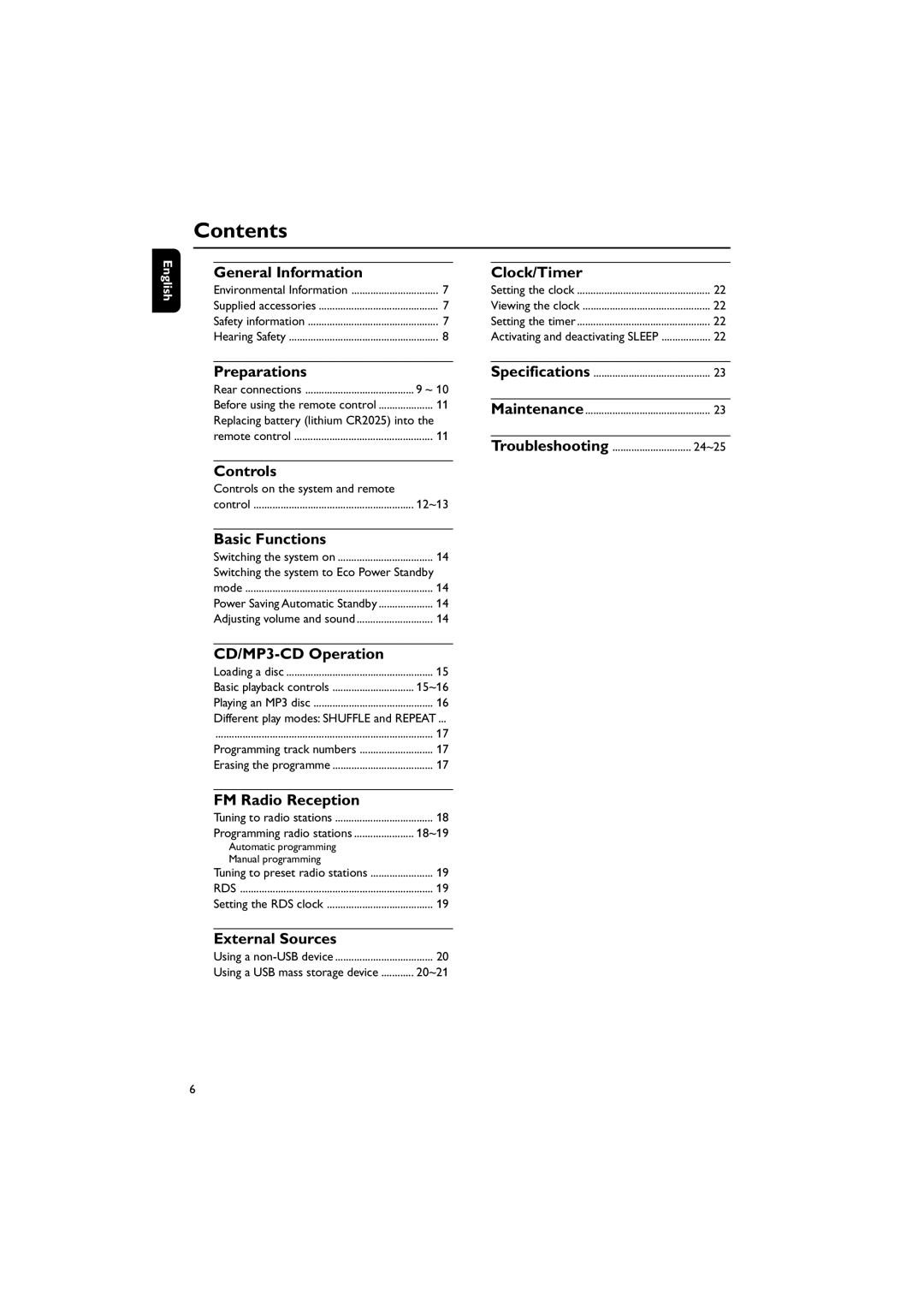 Philips MCM700 user manual Contents 