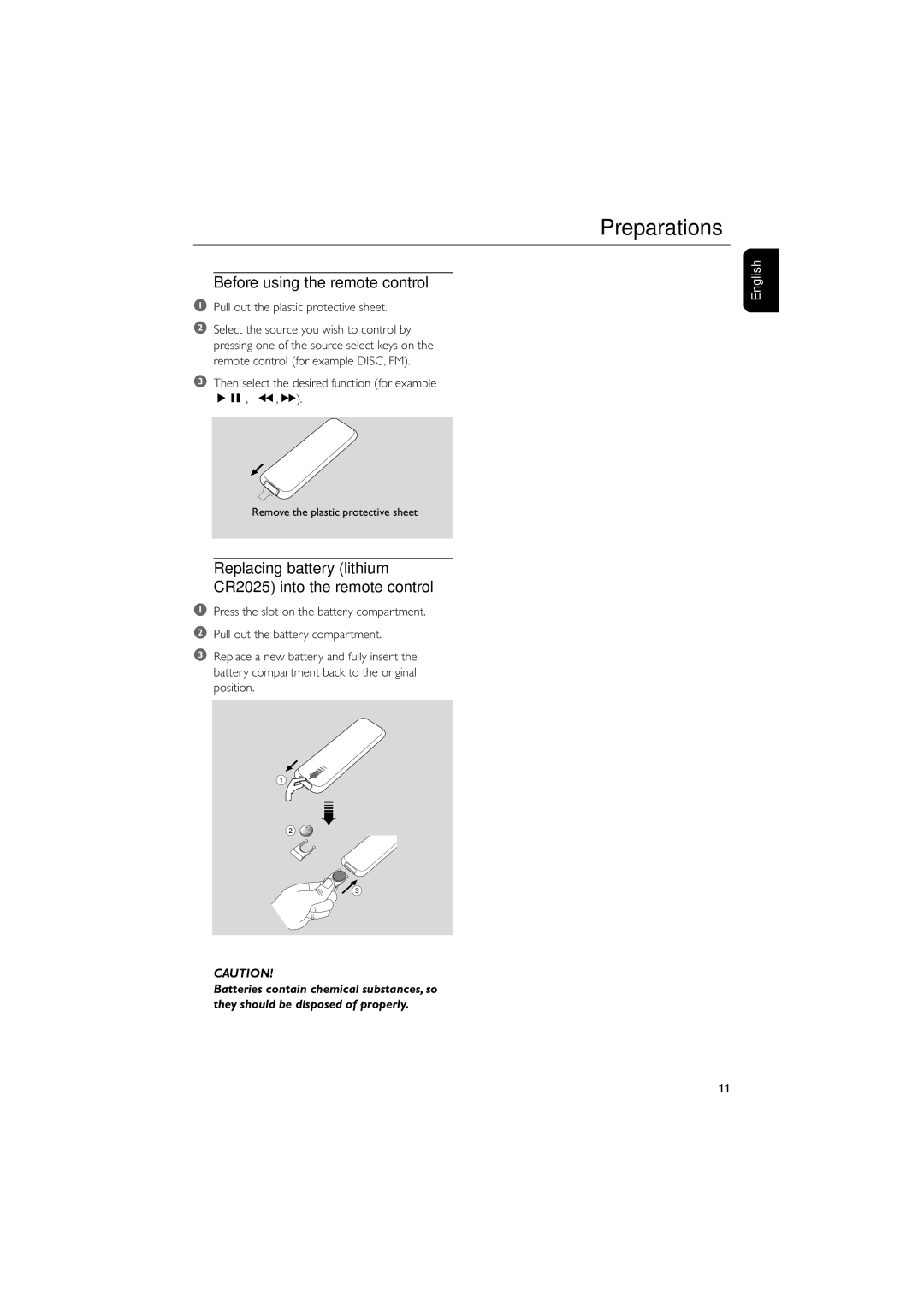 Philips MCM710 user manual Preparations 