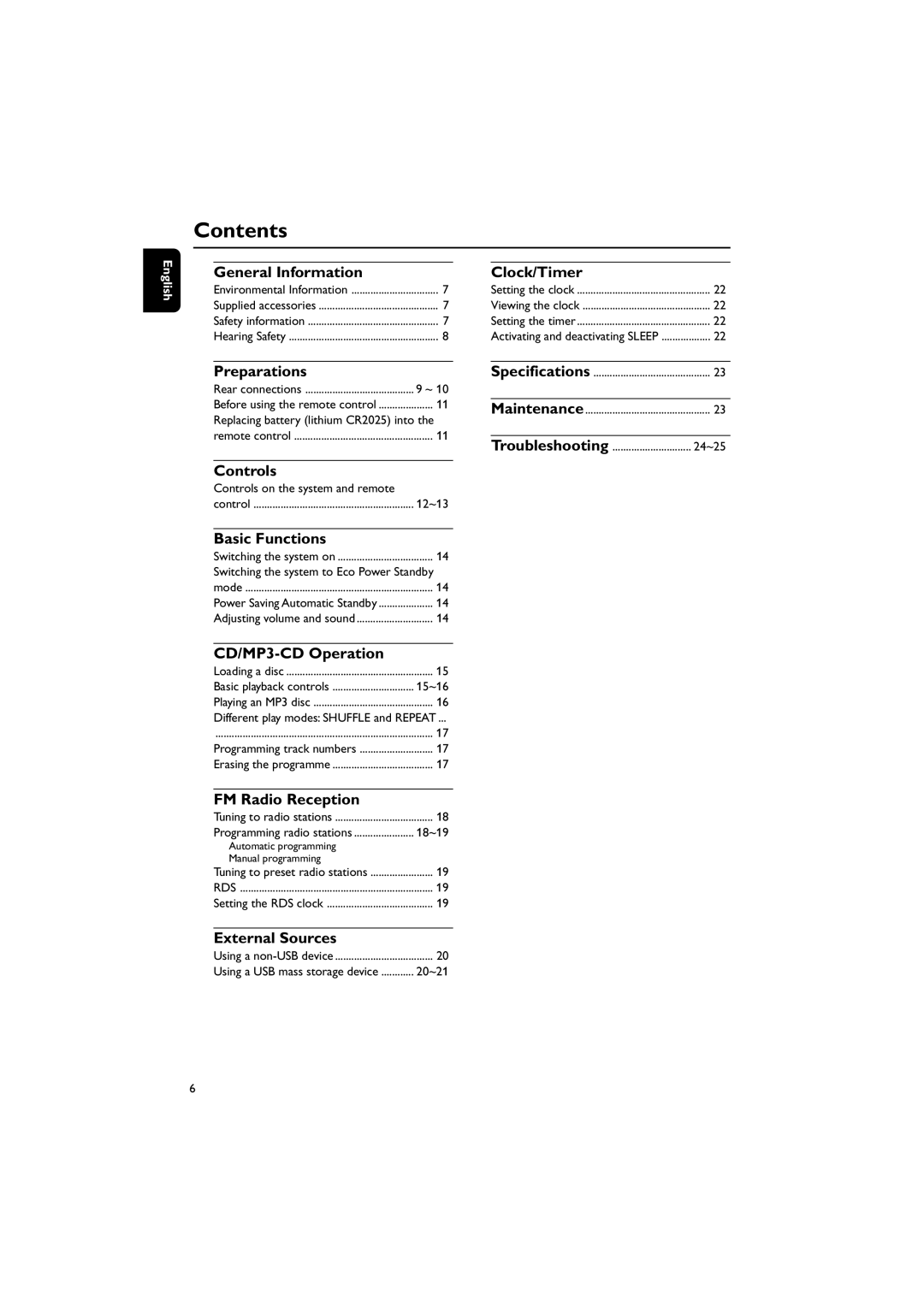 Philips MCM710 user manual Contents 