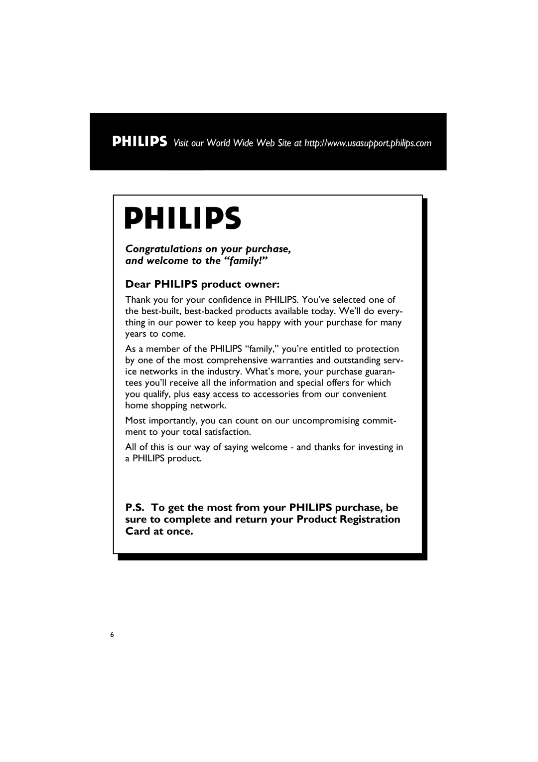 Philips MCM760 owner manual Dear Philips product owner 