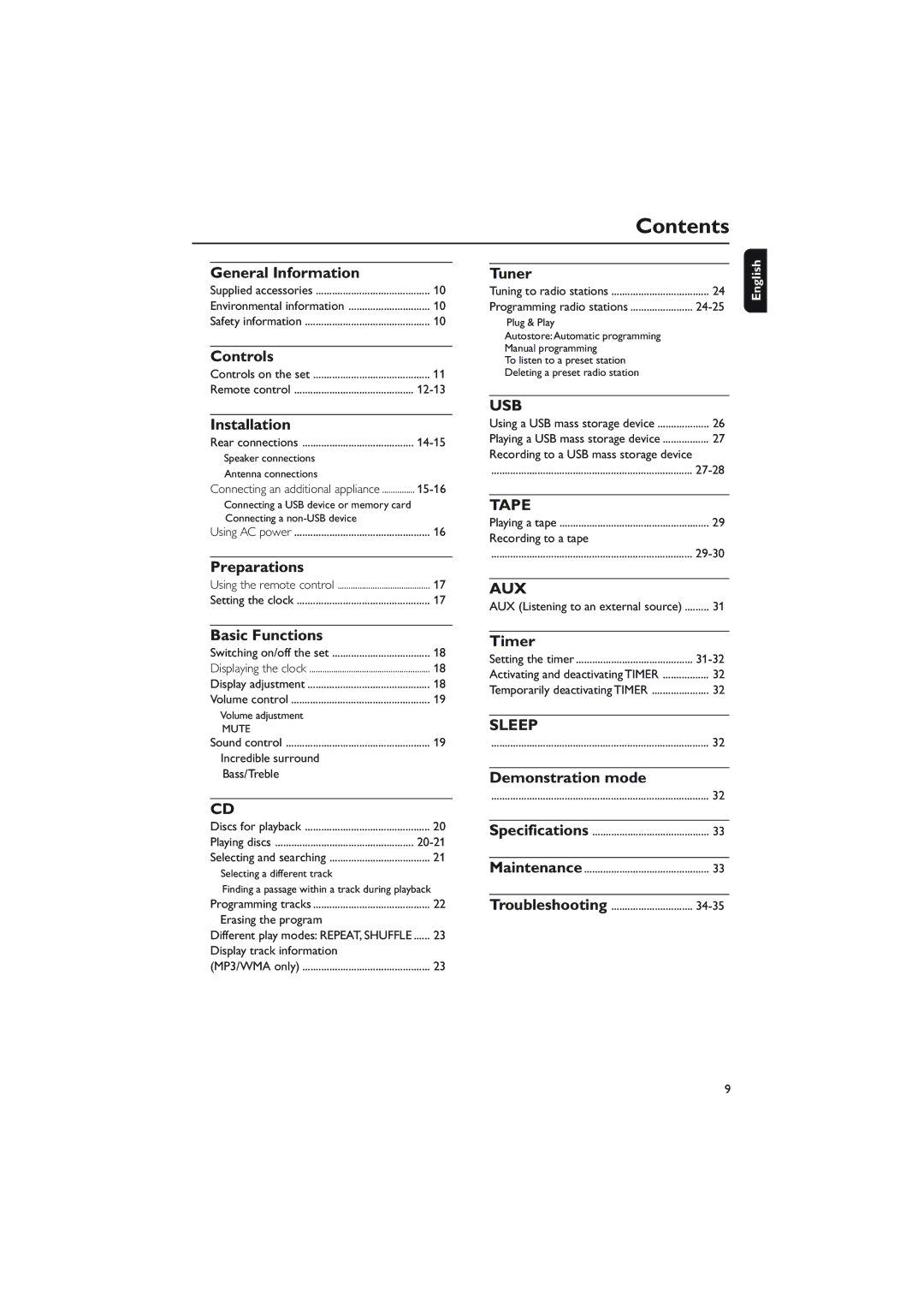 Philips MCM760 owner manual Contents 