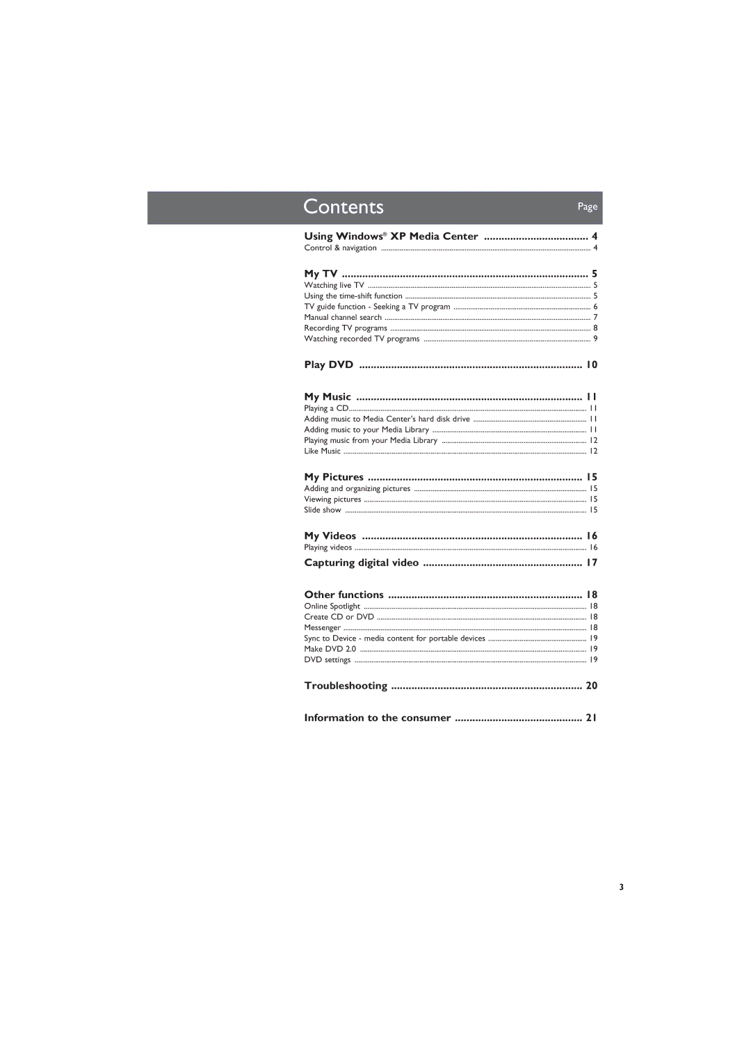 Philips MCP9360i manual Contents 