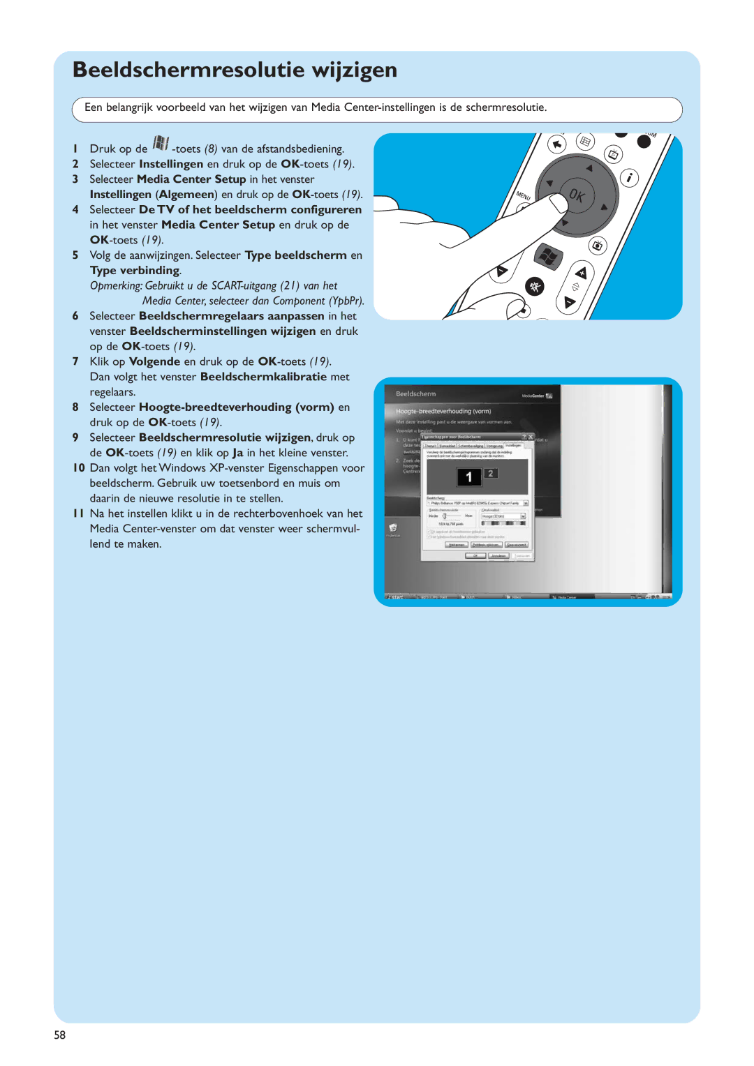 Philips MCP9360I/22 manual Beeldschermresolutie wijzigen 