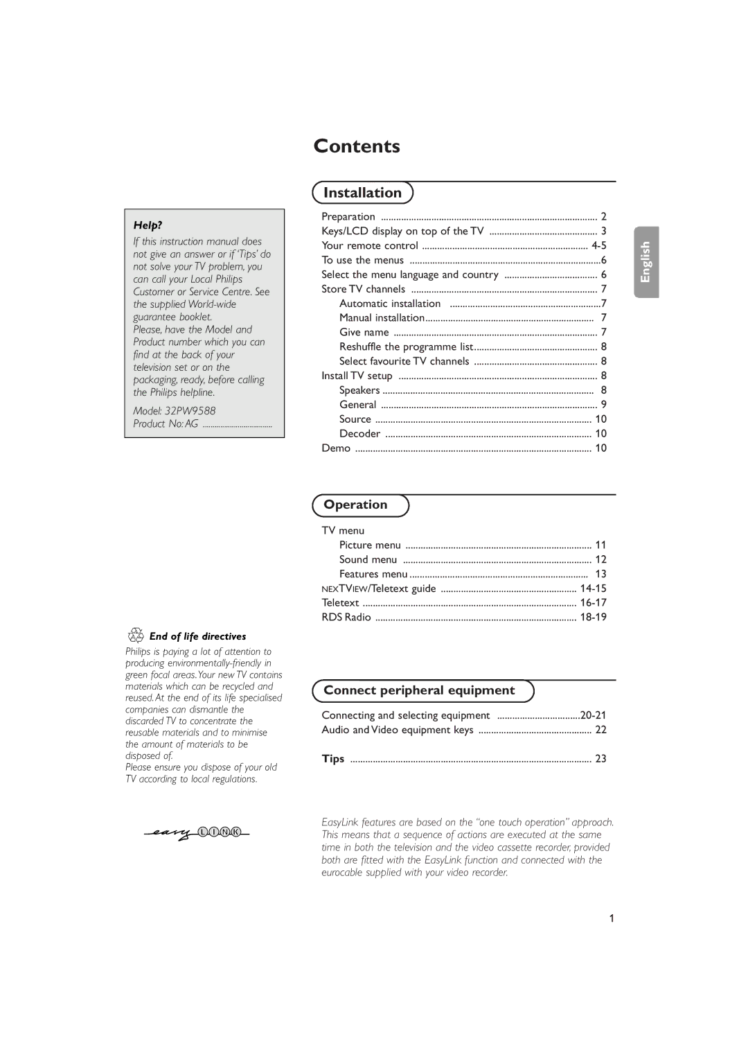 Philips MCS 100 SATELLITE, MCS 130 SURROUND, MCS 130 LCR manual Contents 