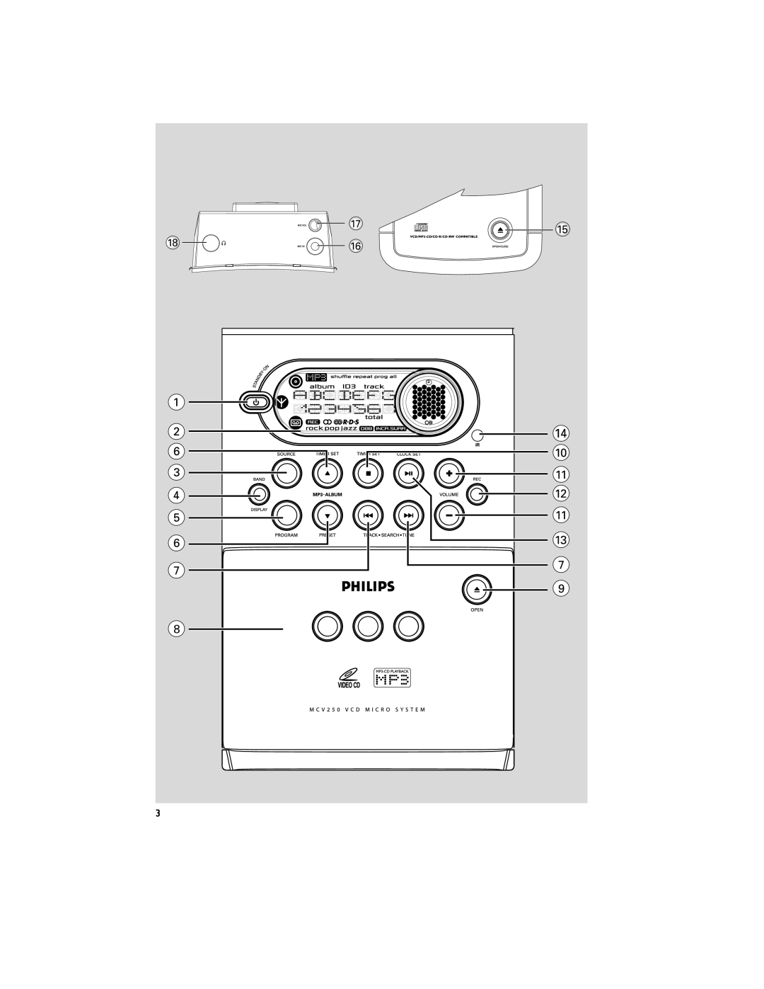 Philips MCV250/21 manual 1 2 6 3 4 5 6 7 8, # 7 