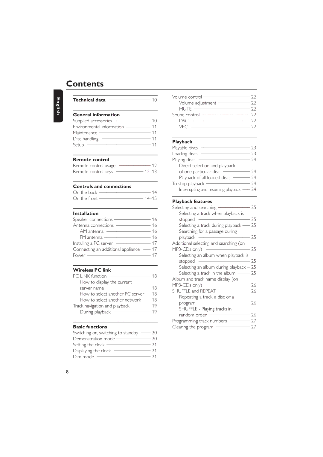 Philips MCW770 manual Contents 