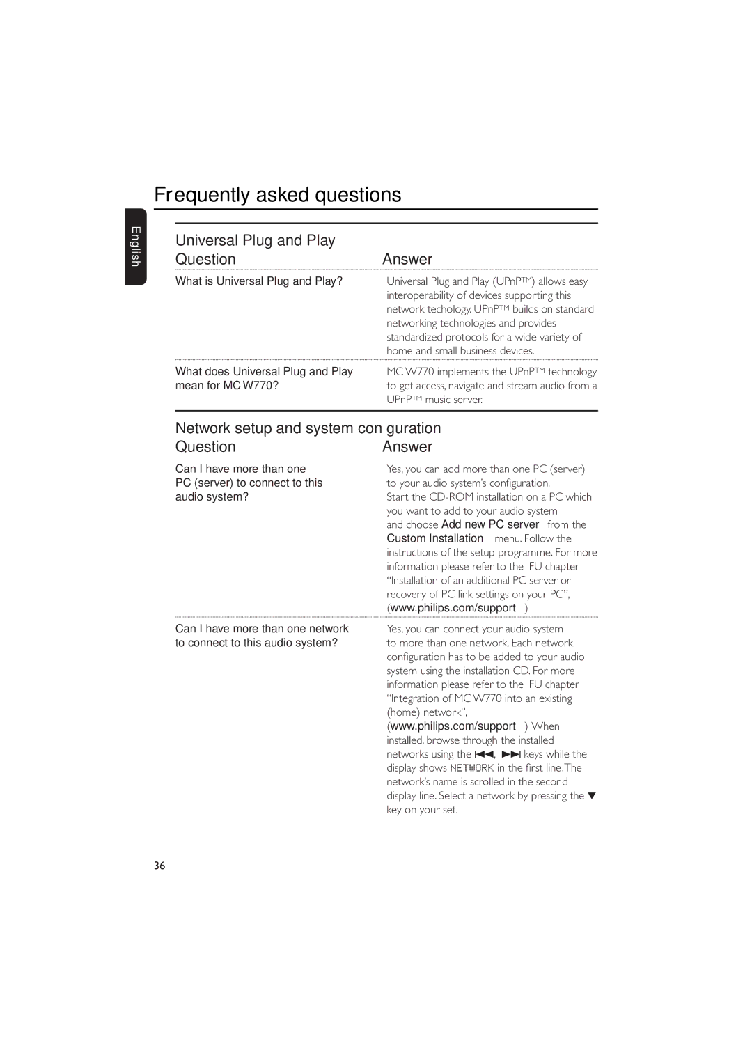 Philips MCW770 manual What is Universal Plug and Play?, What does Universal Plug and Play, Mean for MC W770? 