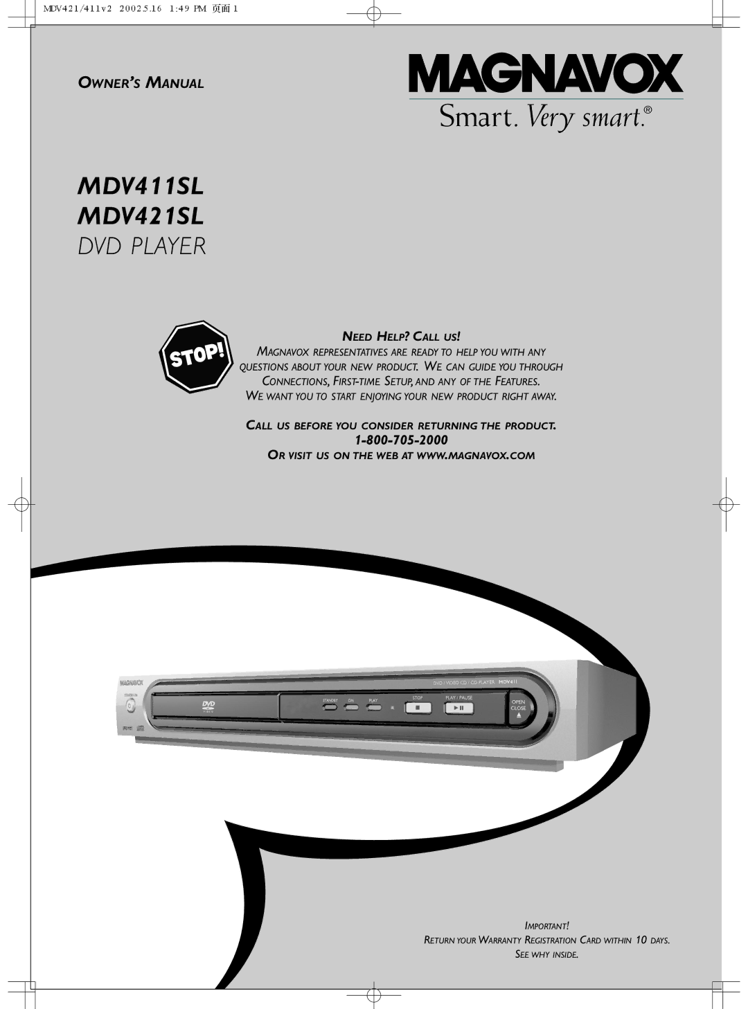 Philips owner manual MDV411SL MDV421SL 