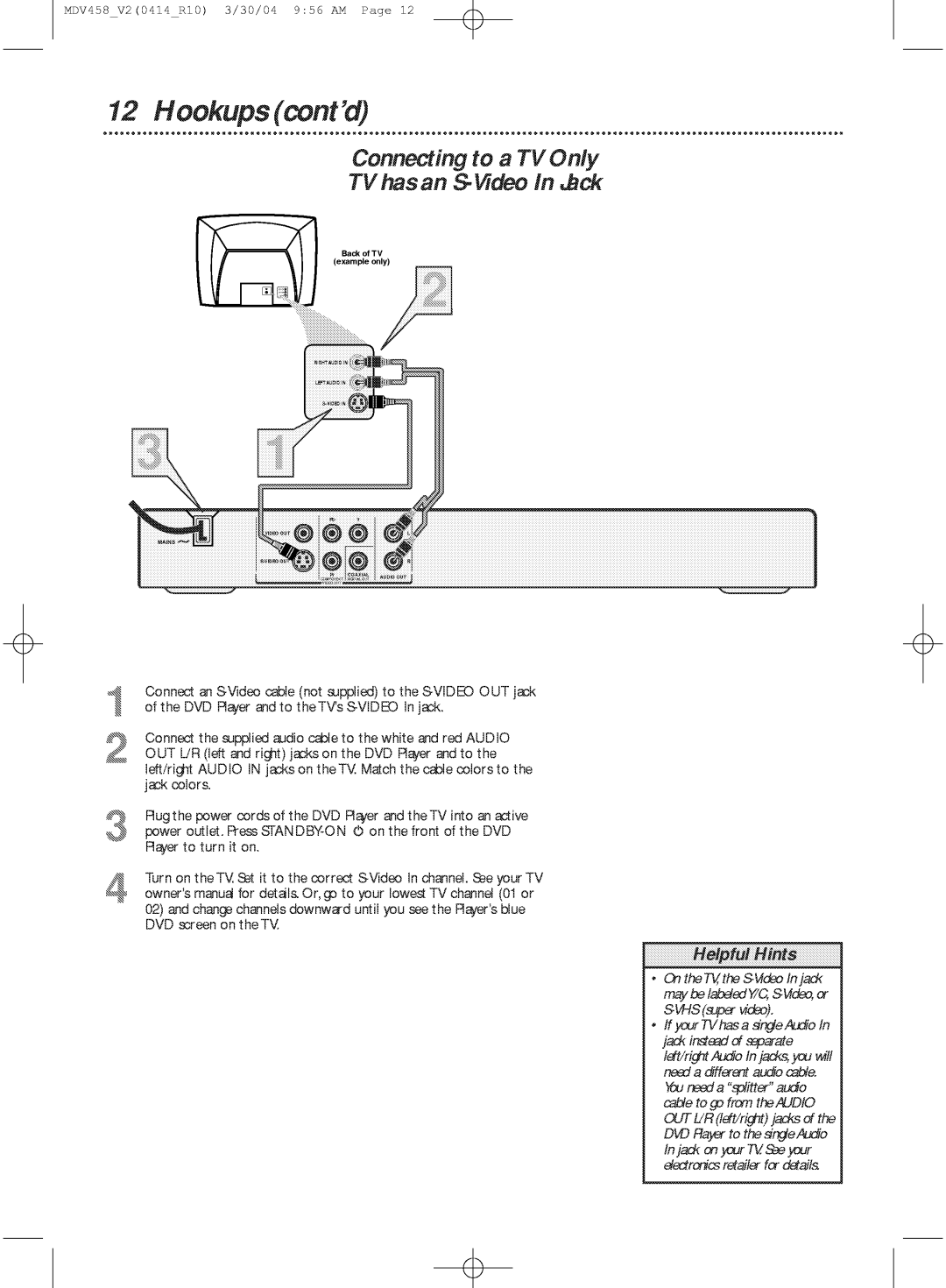 Philips MDV458 manual 