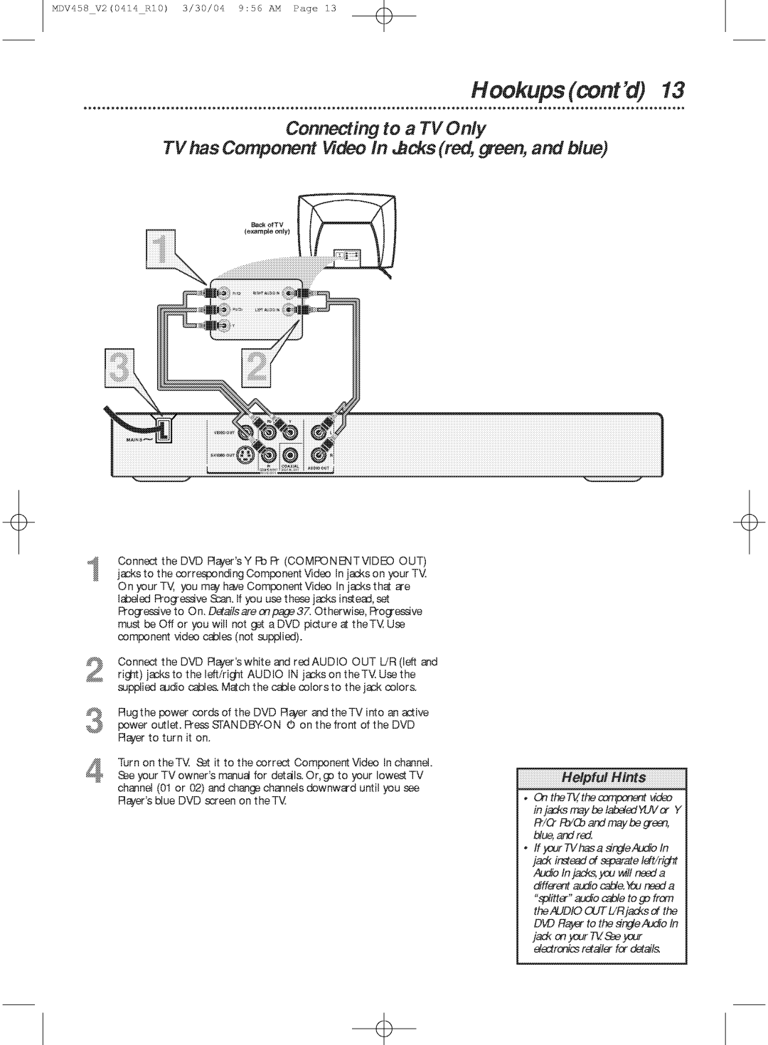 Philips MDV458 manual 