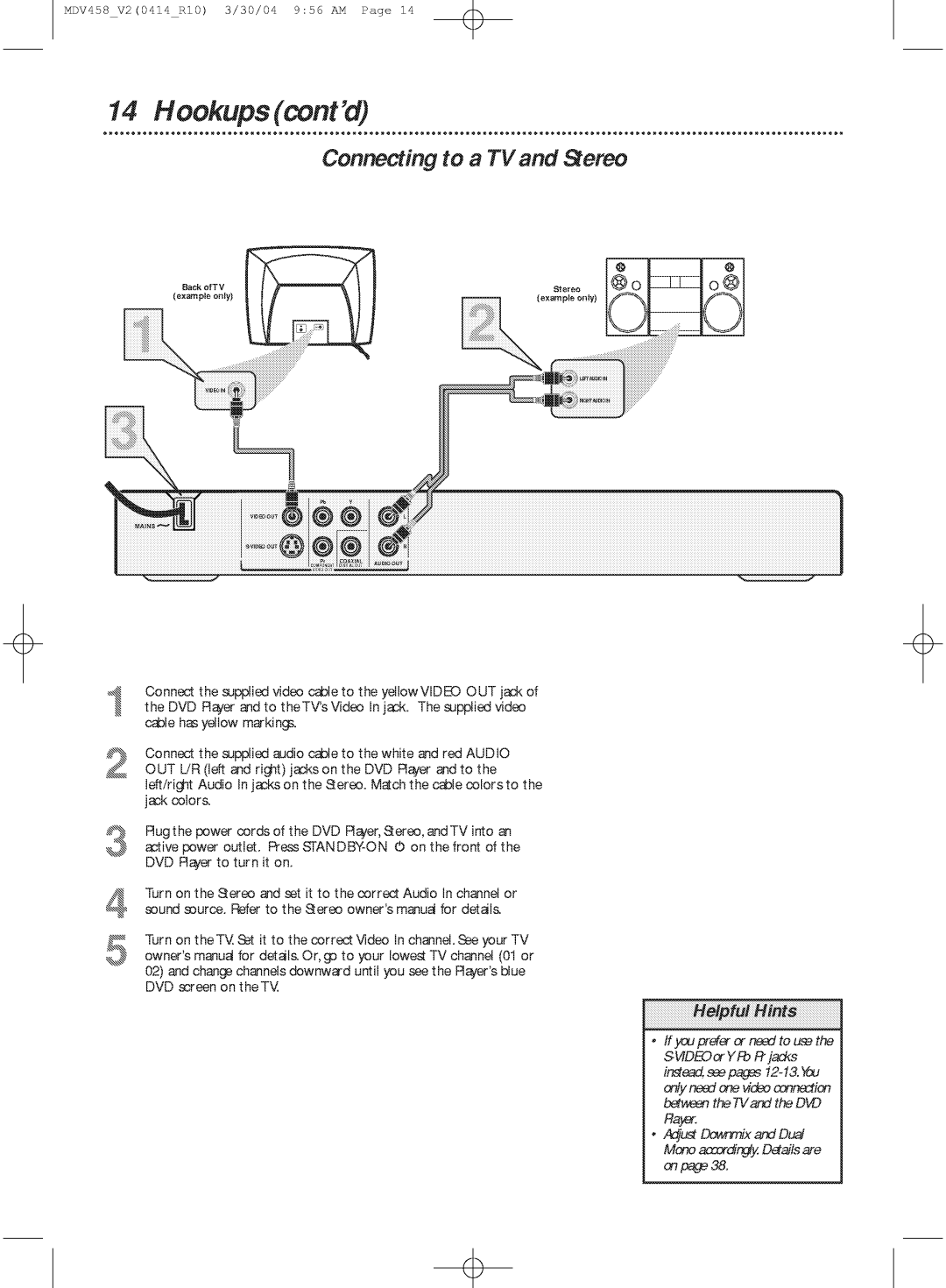 Philips MDV458 manual 