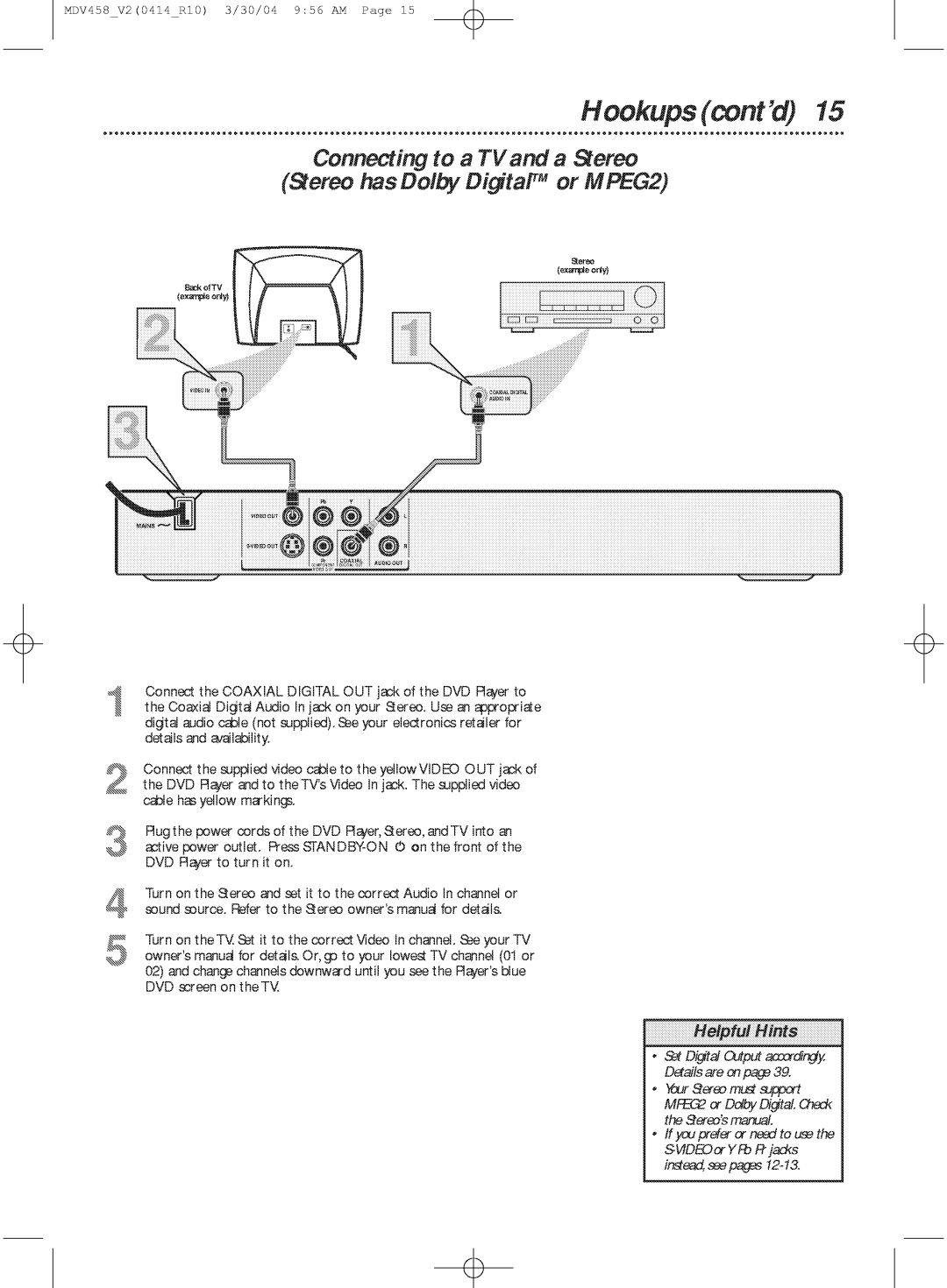 Philips MDV458 manual 