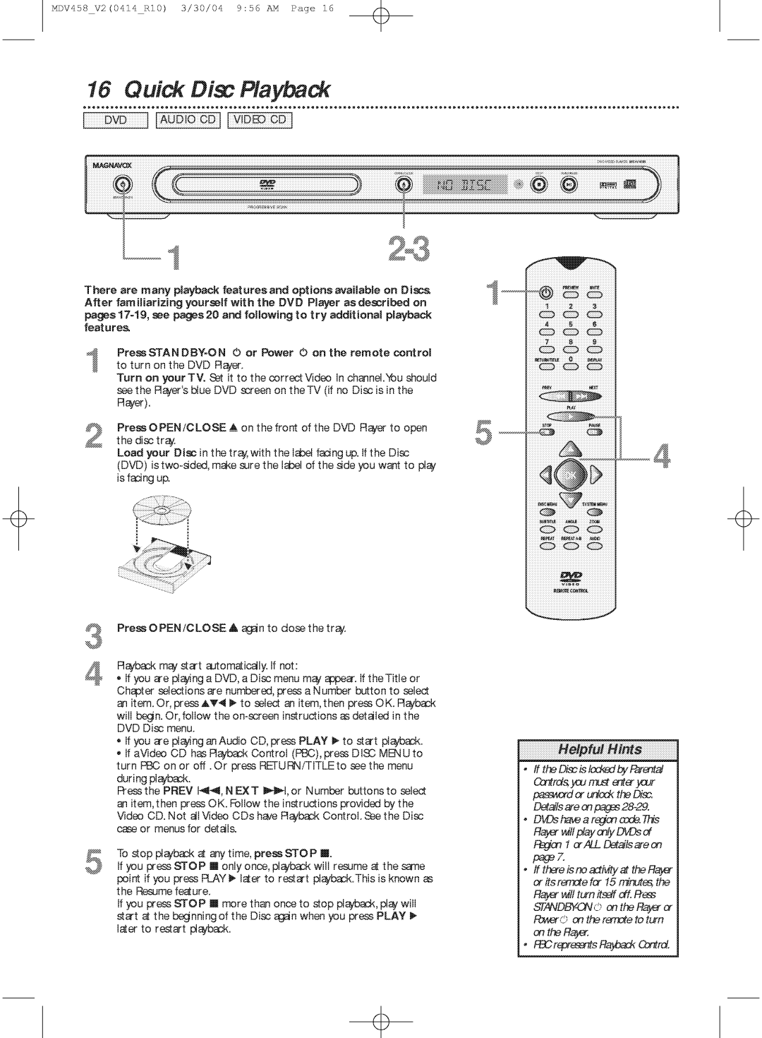 Philips MDV458 manual 