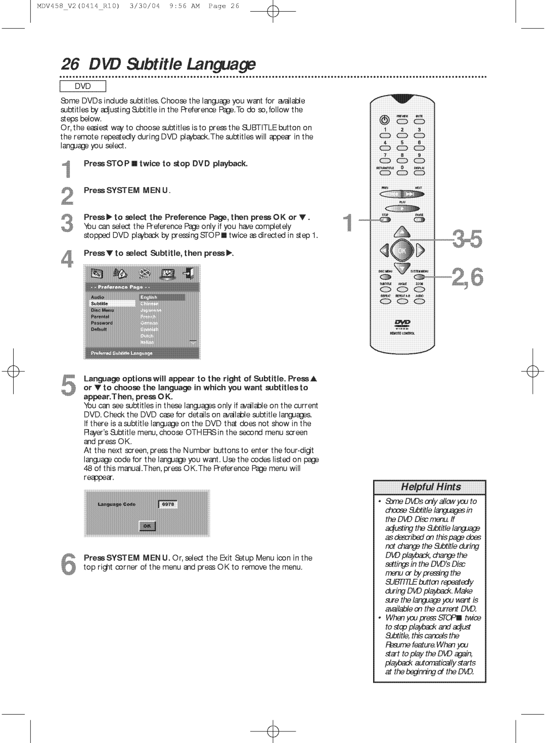 Philips MDV458 manual 