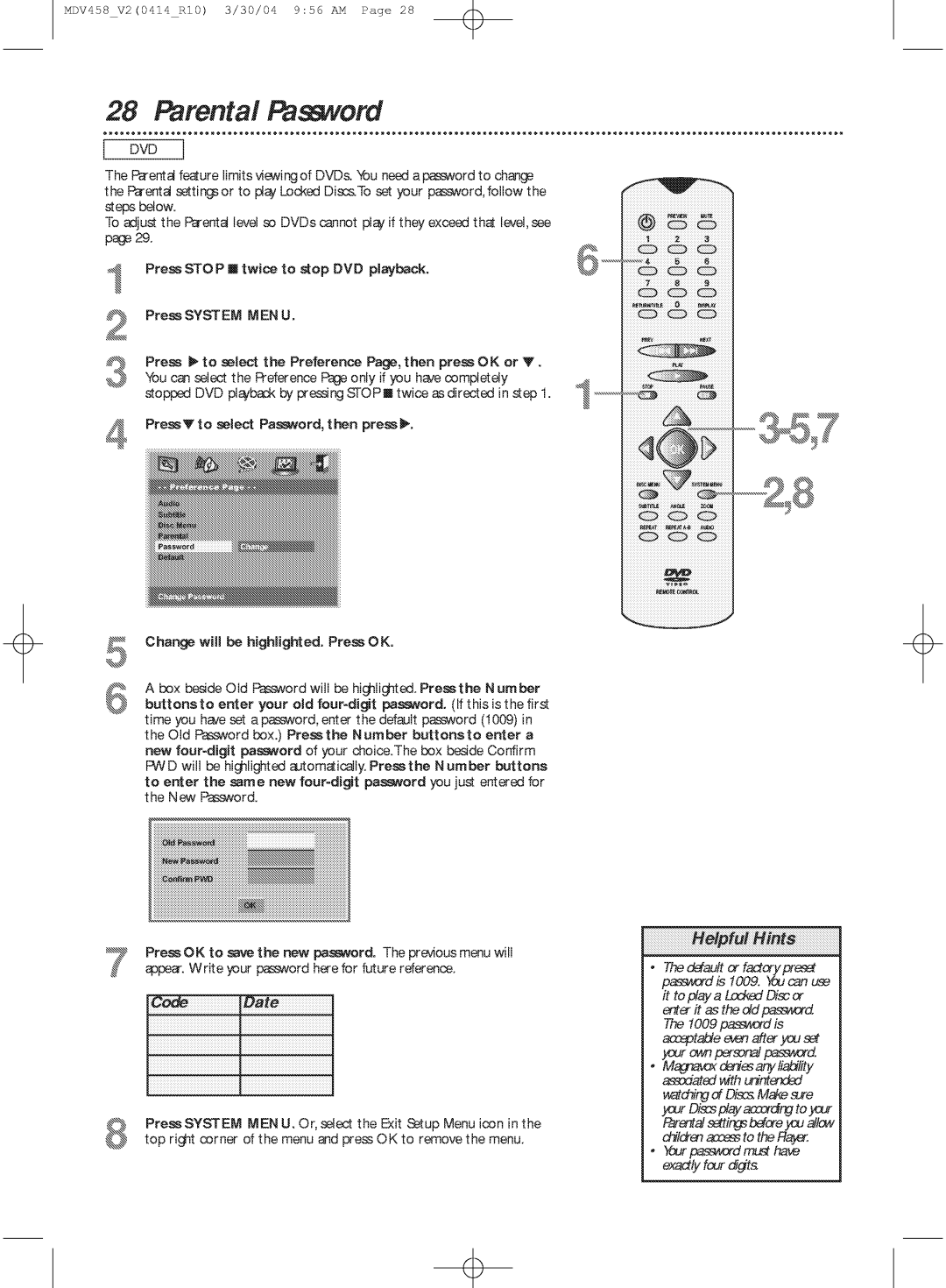 Philips MDV458 manual 