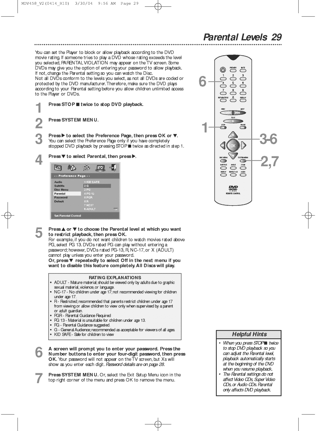 Philips MDV458 manual 