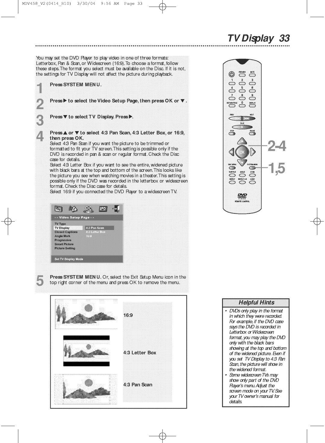 Philips MDV458 manual 