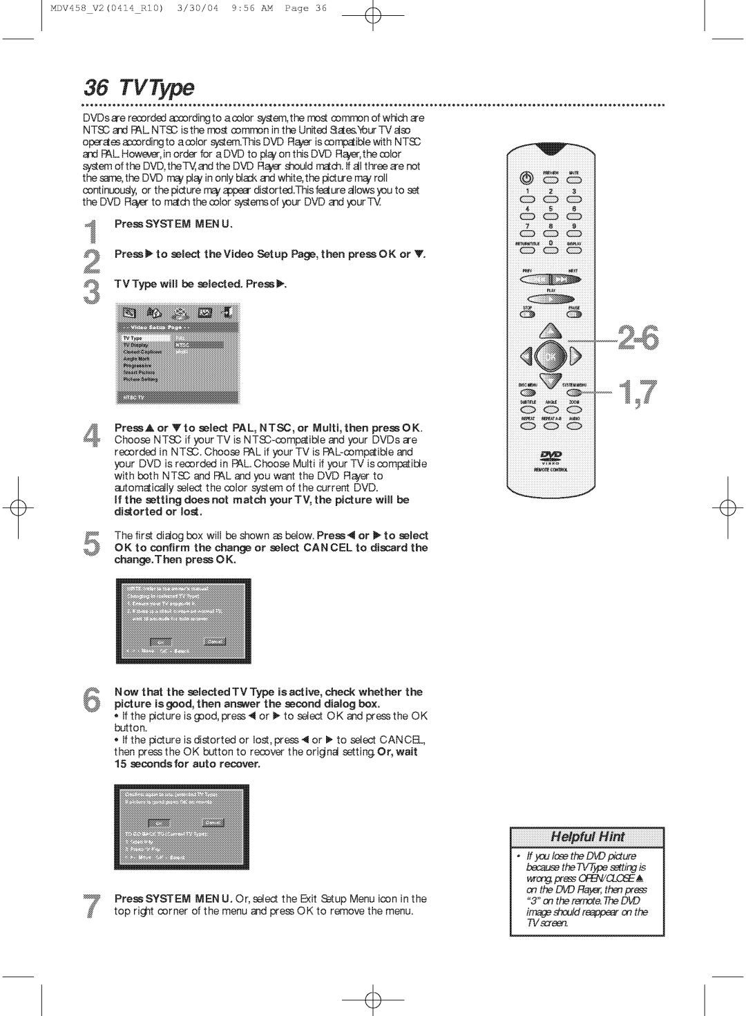 Philips MDV458 manual 