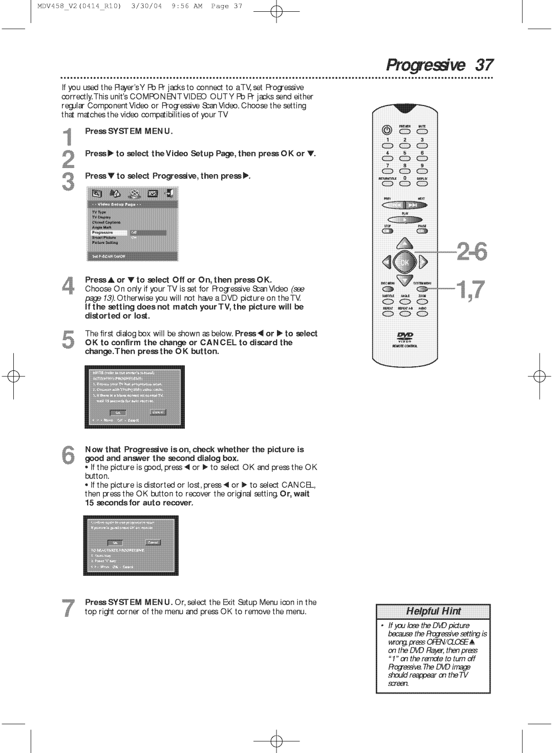 Philips MDV458 manual 