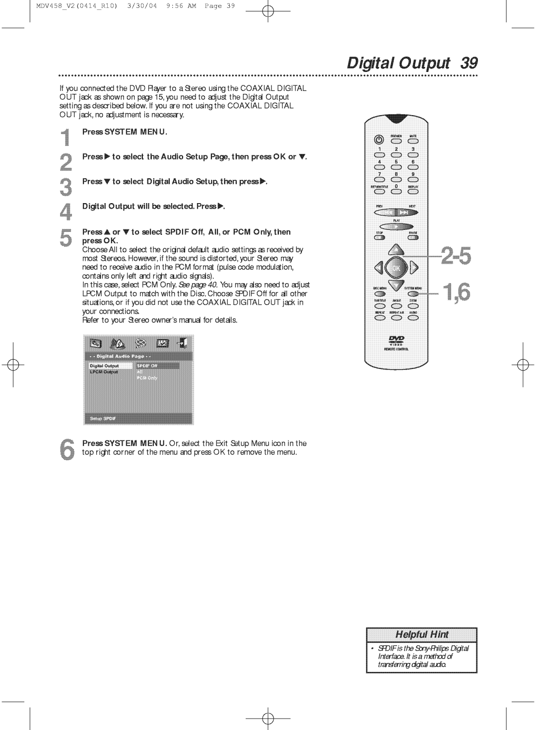 Philips MDV458 manual 