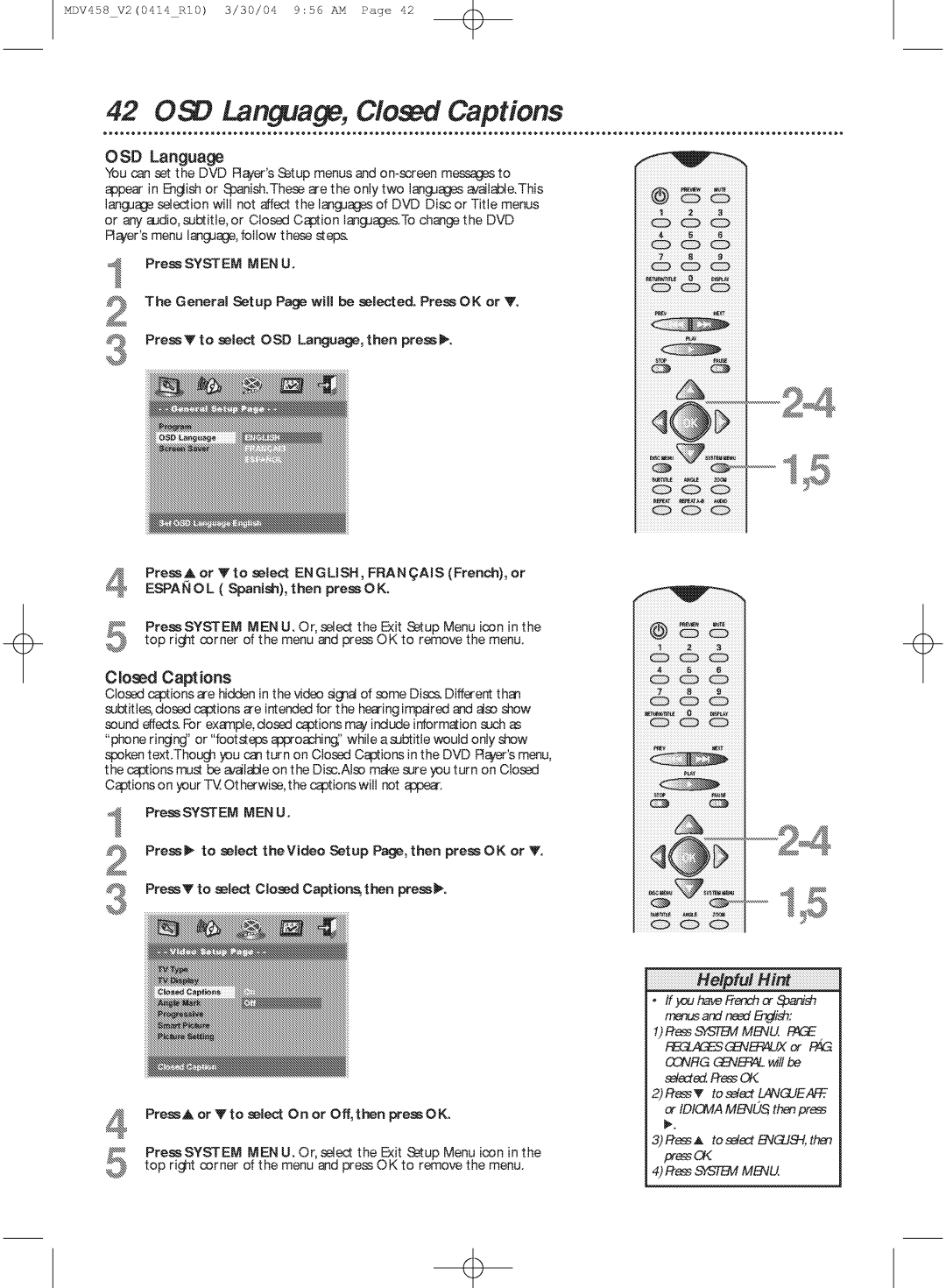 Philips MDV458 manual 