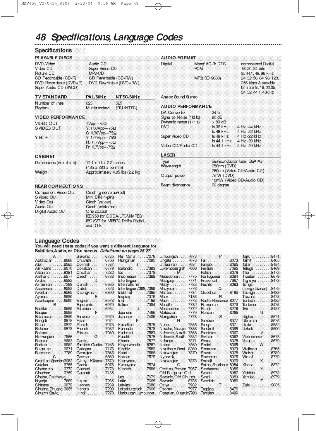 Philips MDV458 manual 