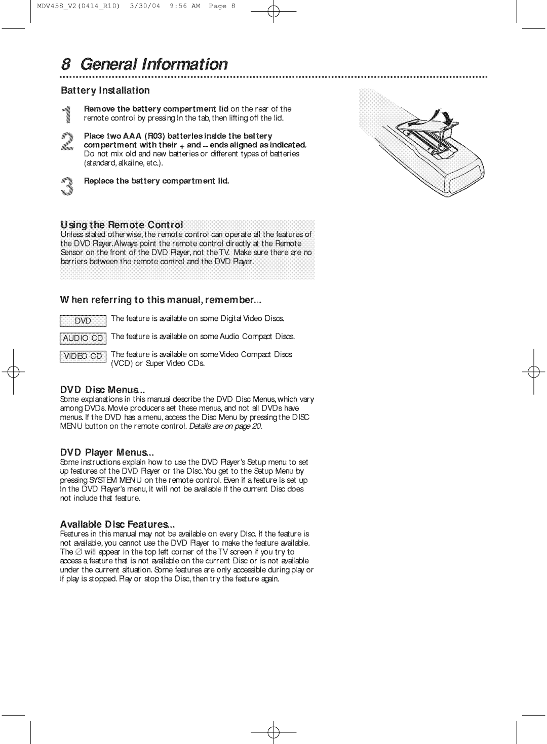 Philips MDV458 manual 