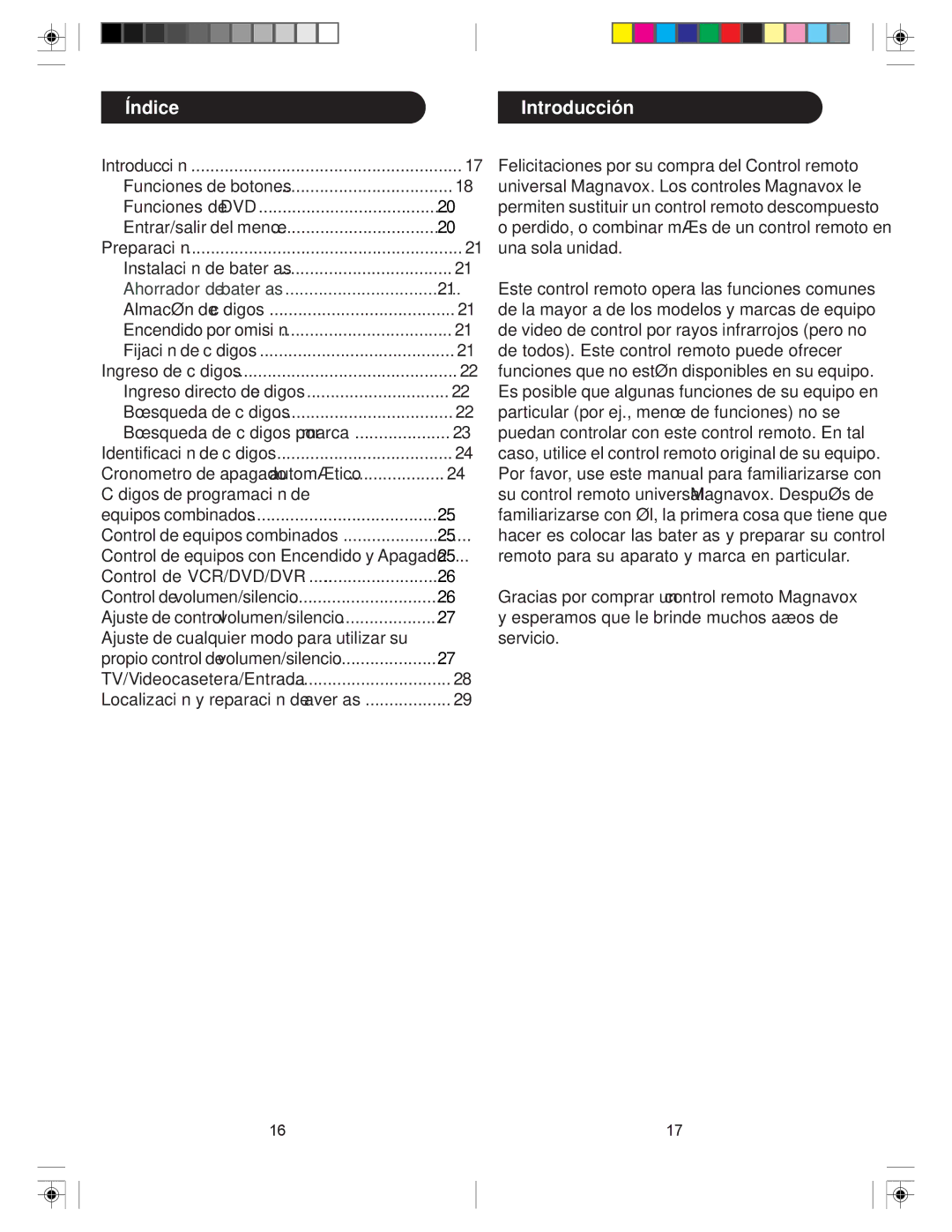 Philips MG301S, MG5005, MG53S manual Índice, Introducción 