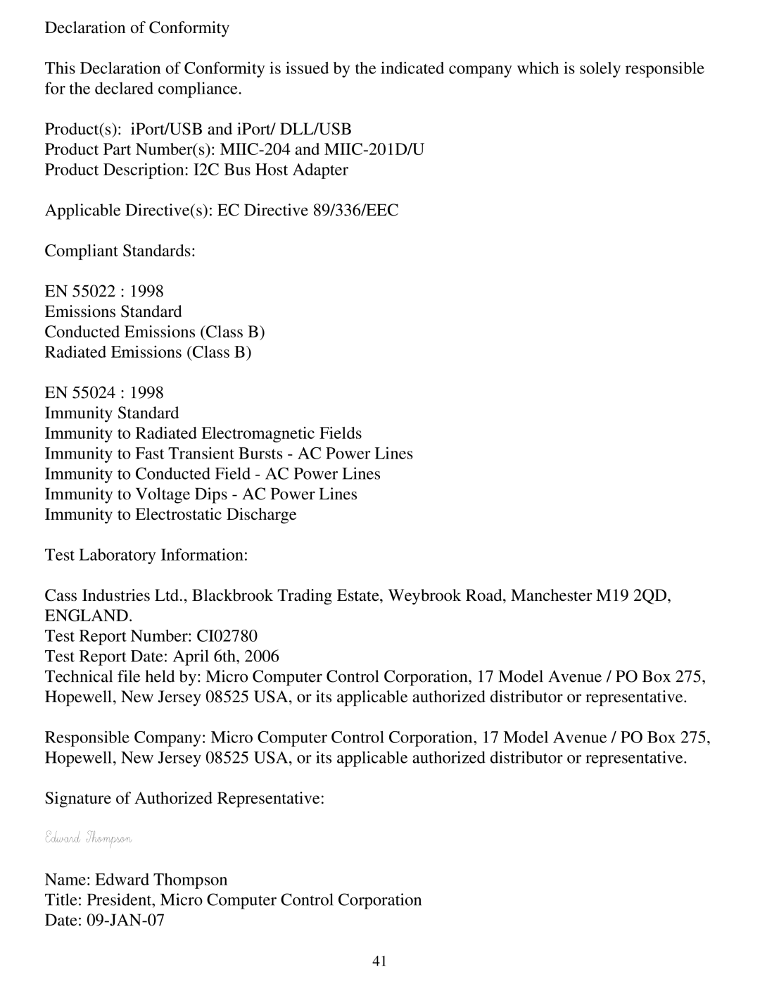 Philips MIIC-201D/U manual England 