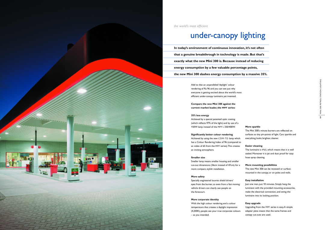Philips Mini300 manual under-canopylighting, the world’s most efﬁcient 