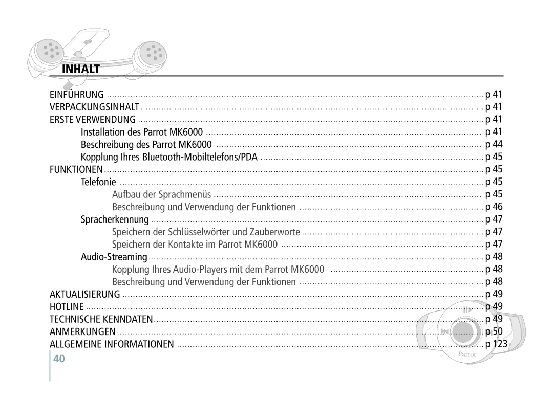 Philips MK6000 manual Inhalt 