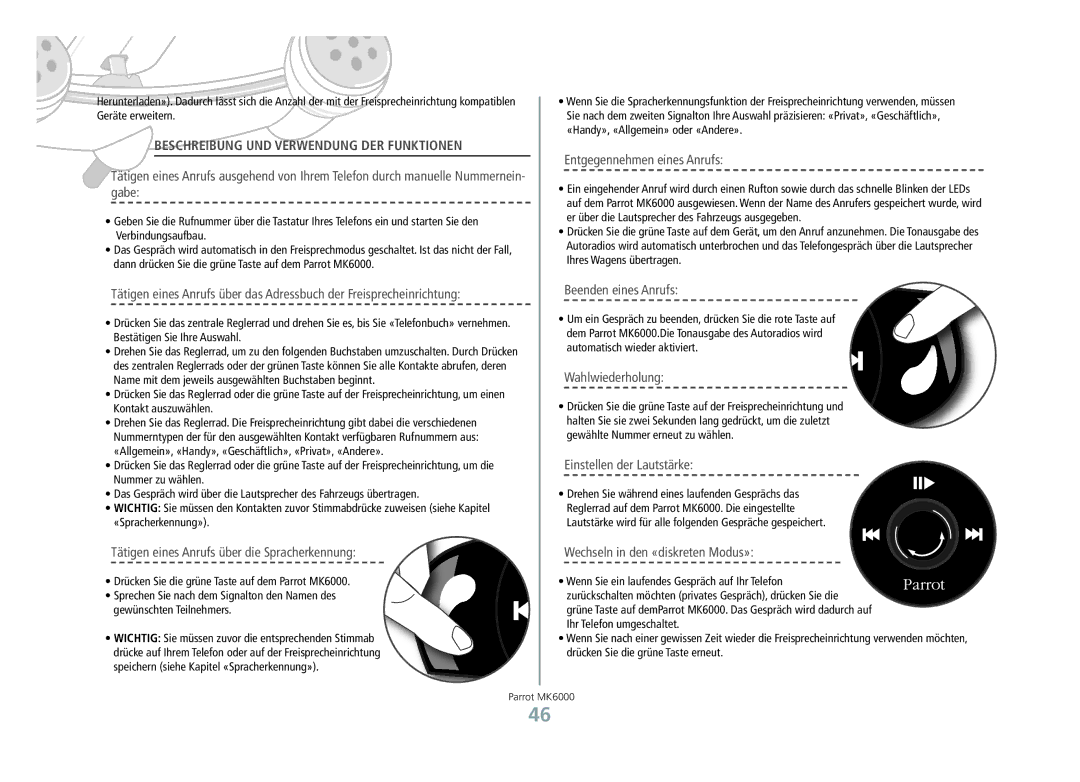 Philips MK6000 manual Beschreibung und Verwendung der Funktionen 