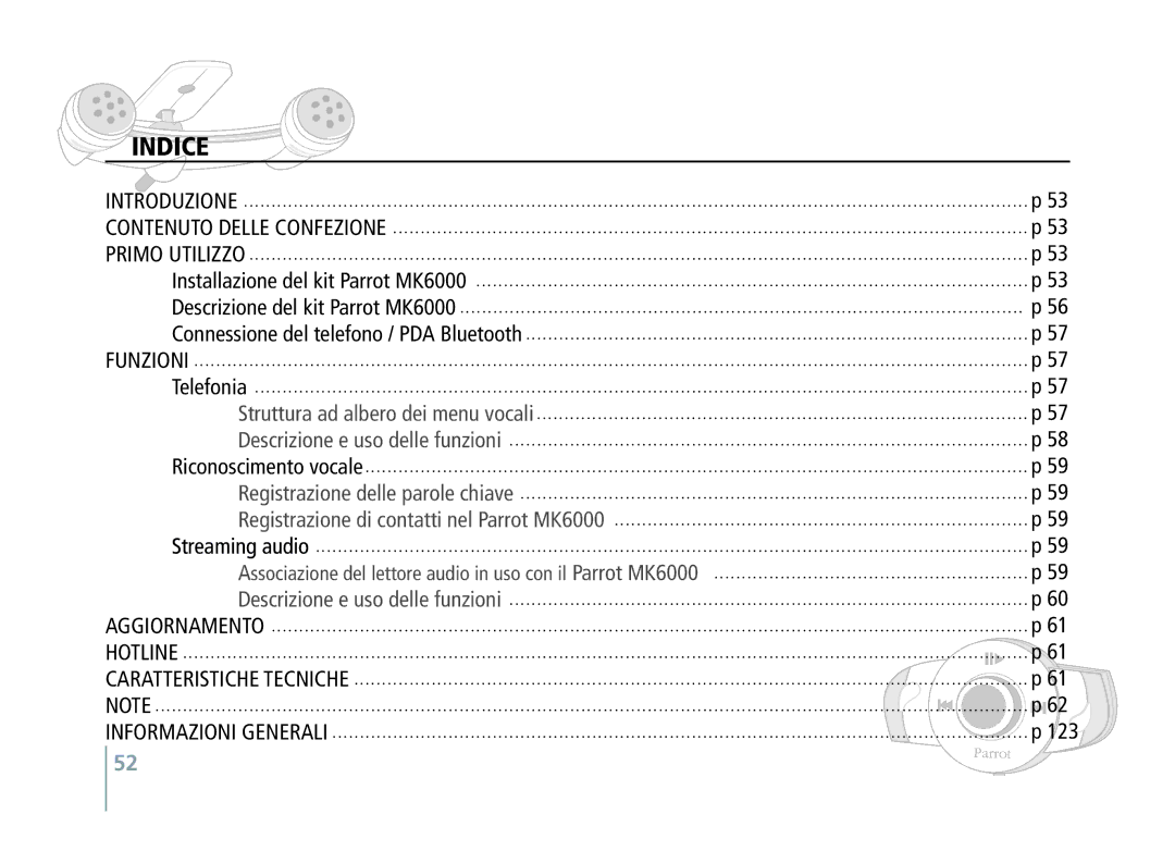 Philips MK6000 manual Indice 