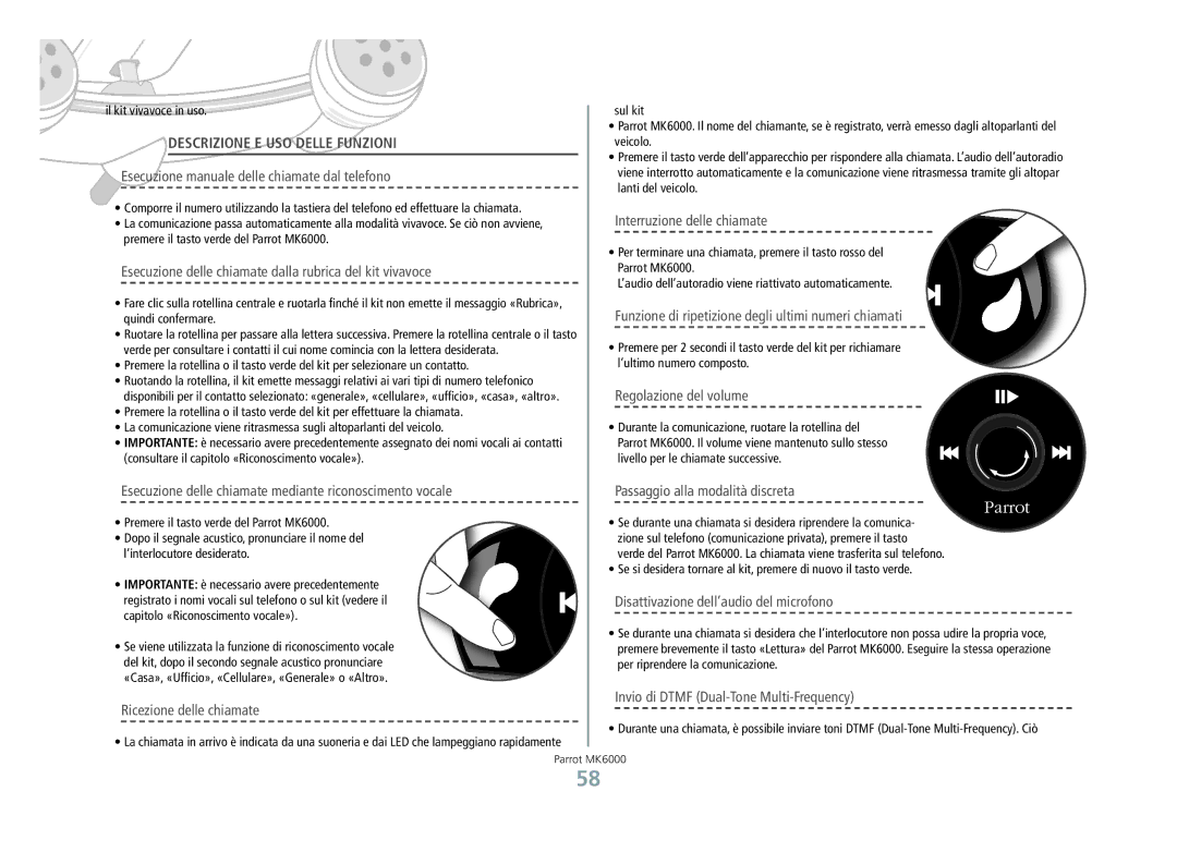 Philips MK6000 manual Descrizione e uso delle funzioni 