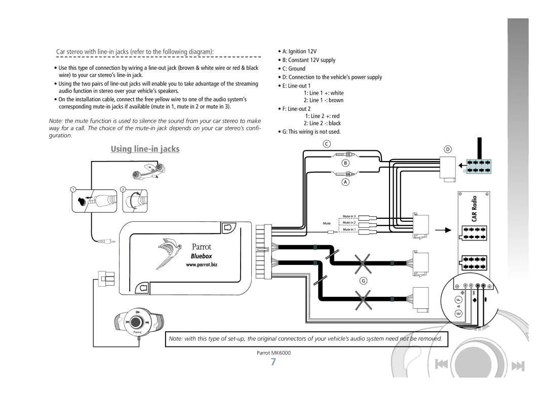 Philips MK6000 manual Using line-in jacks 